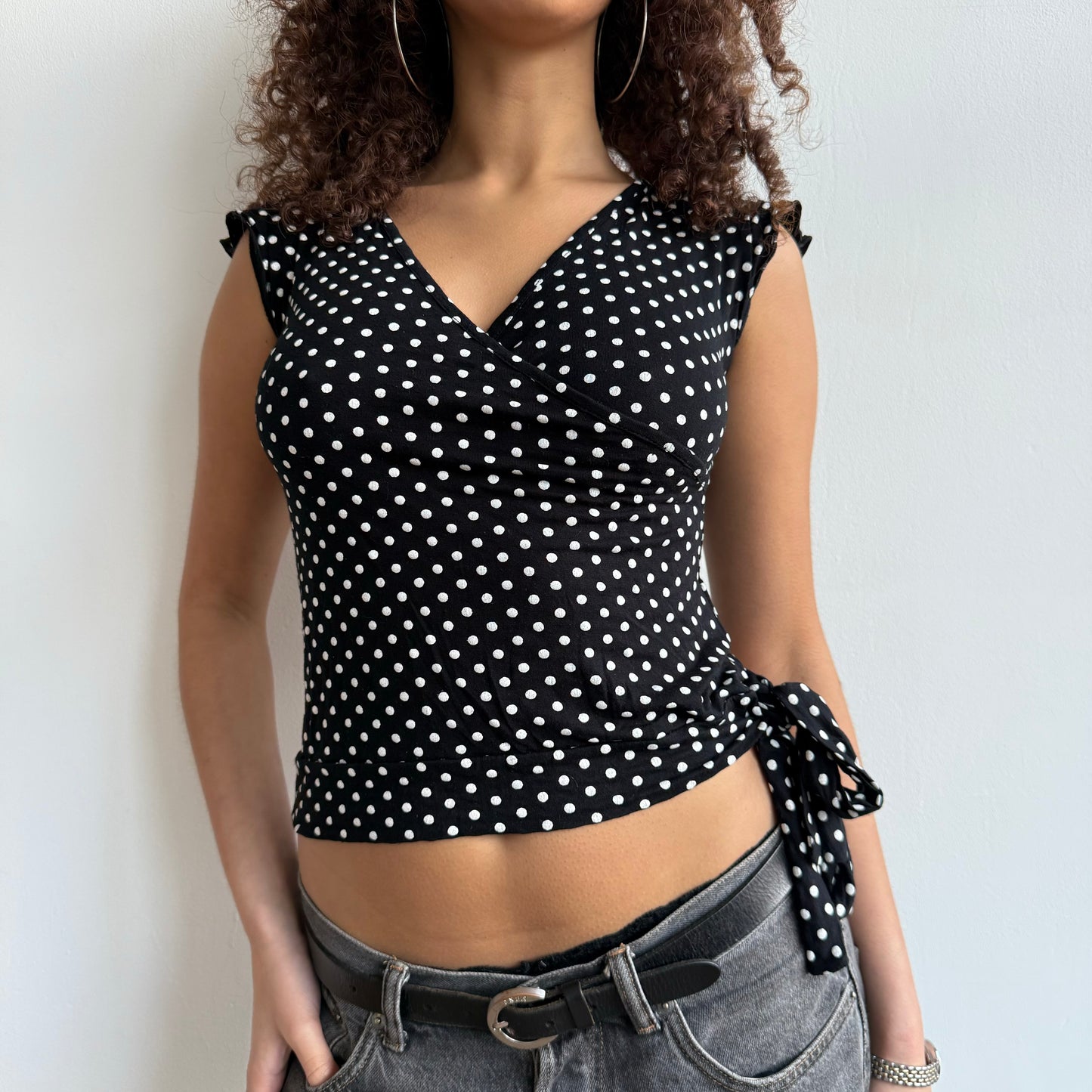 Polka dot wrap top - Size S