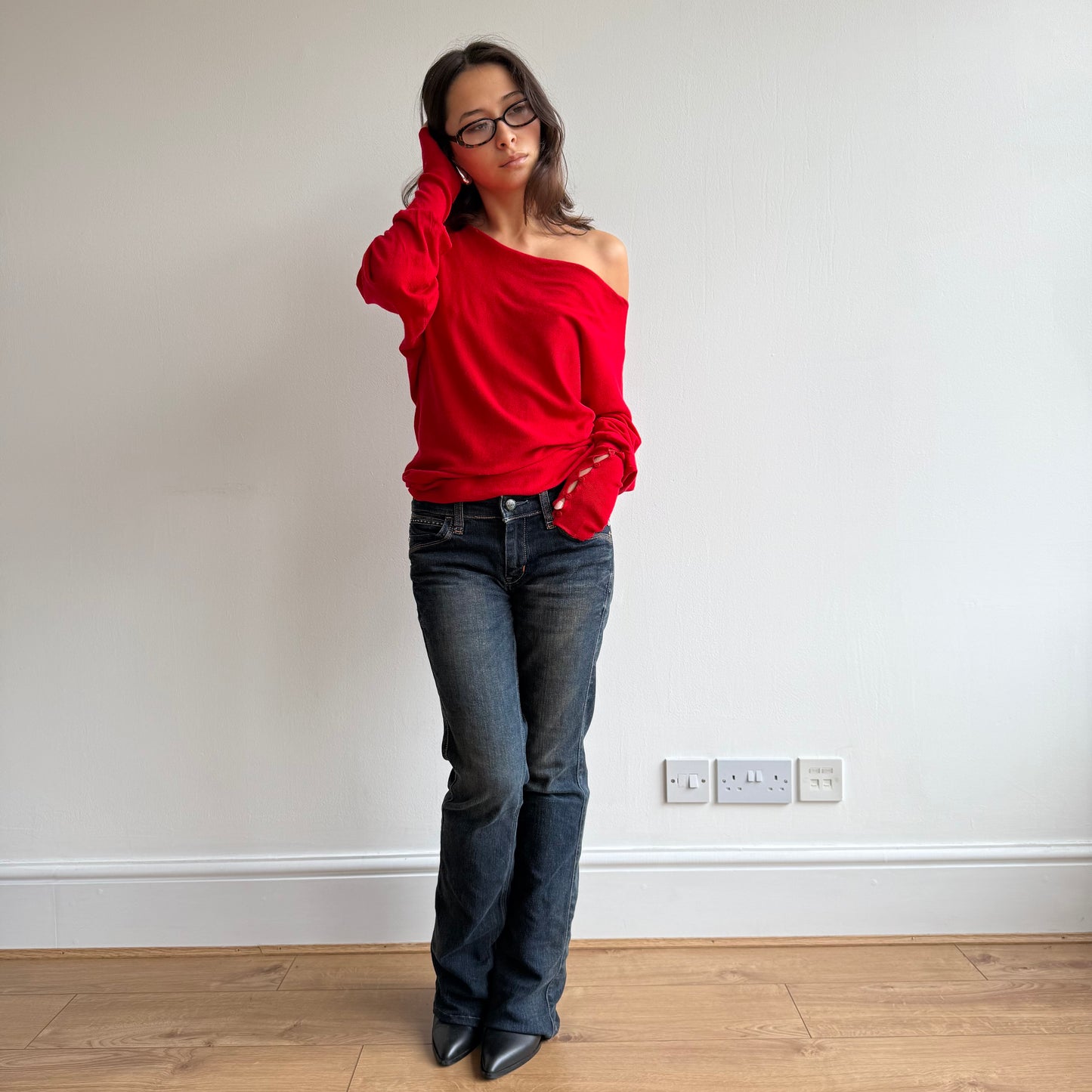 Red slouchy knit - Size L