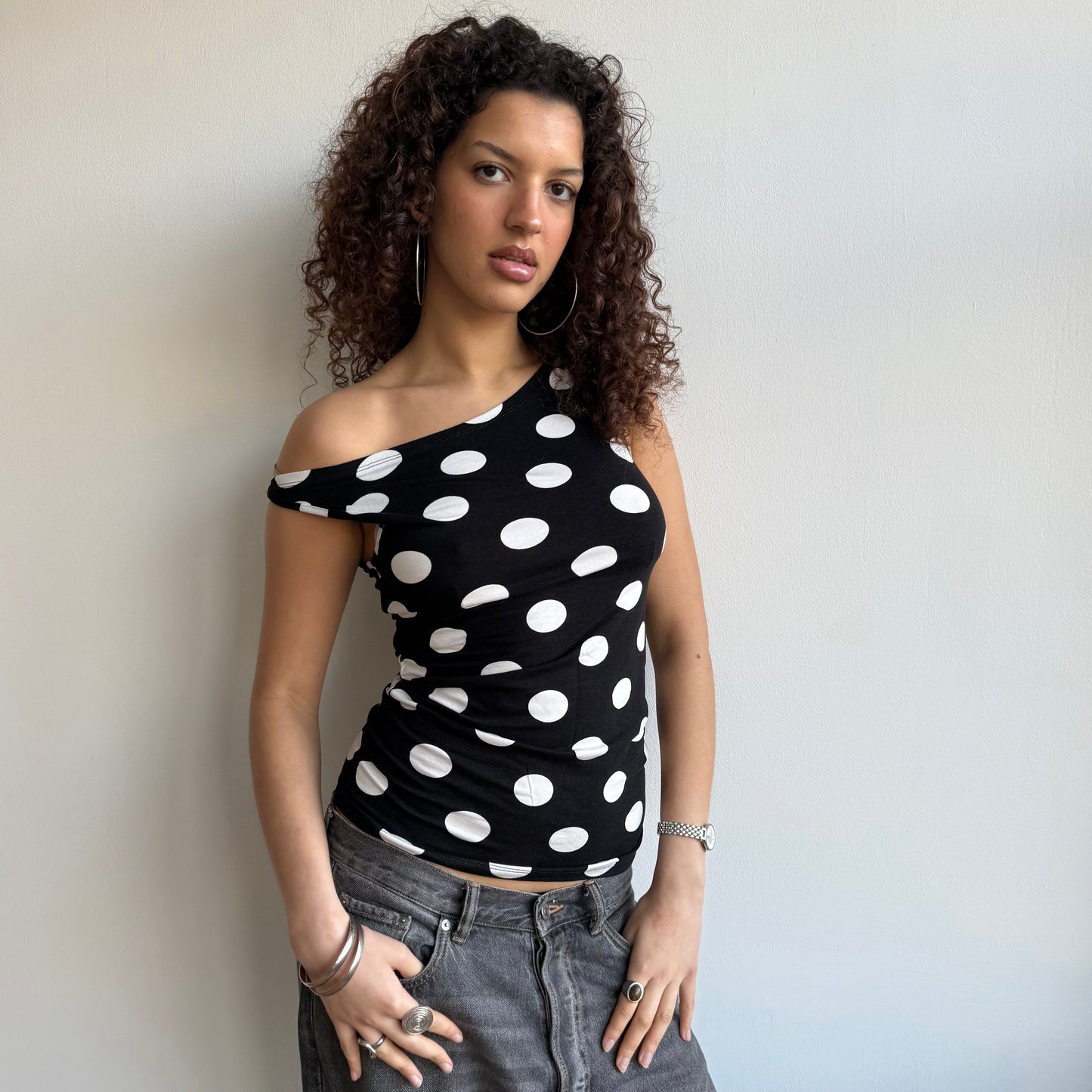 Large polka dot top - Size S