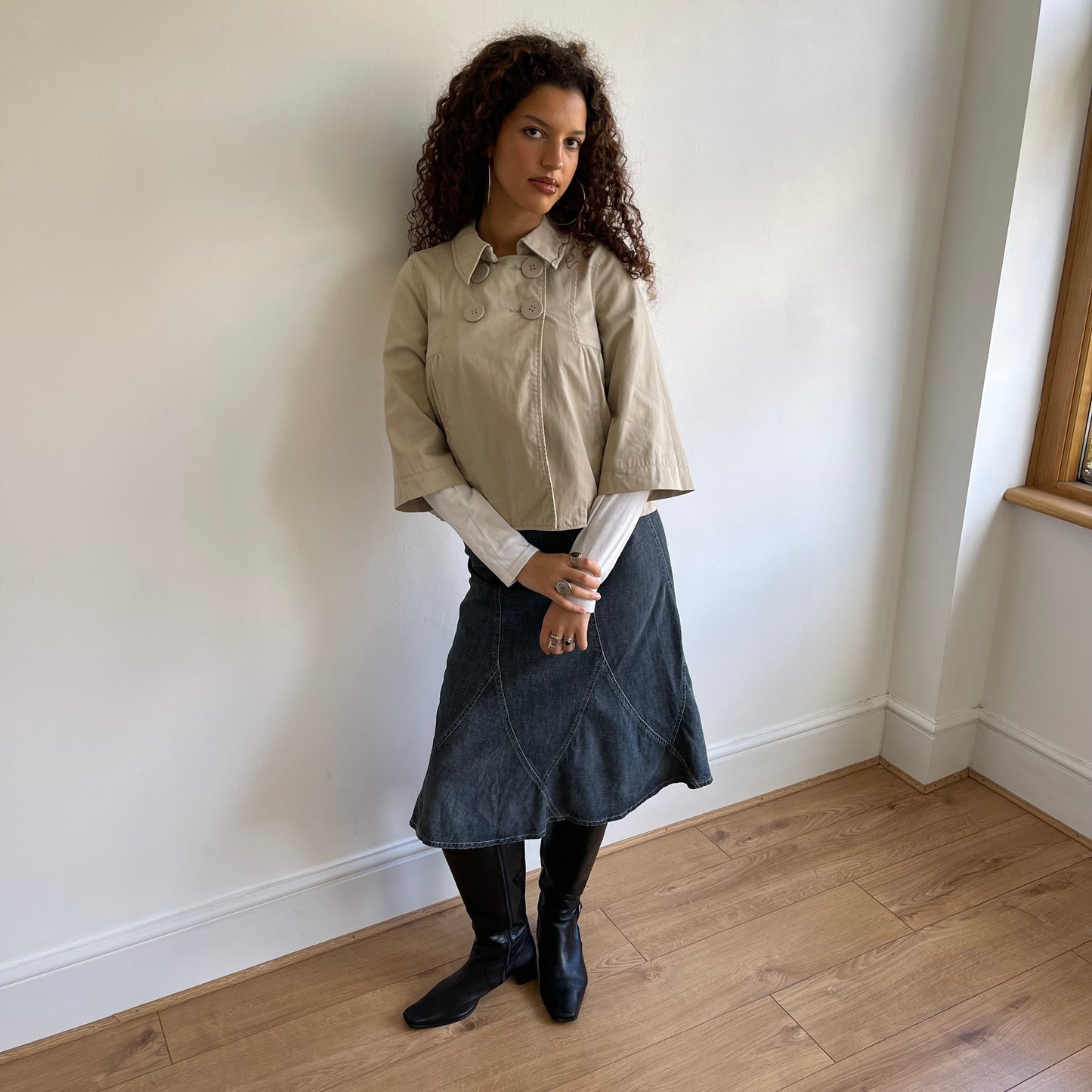 Beige peacoat - Size S