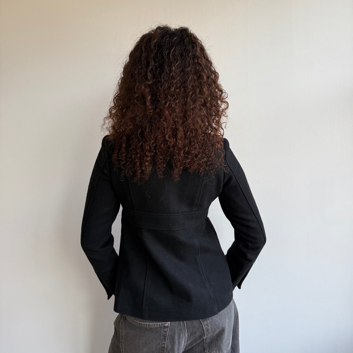 Black asymmetric coat - Size S