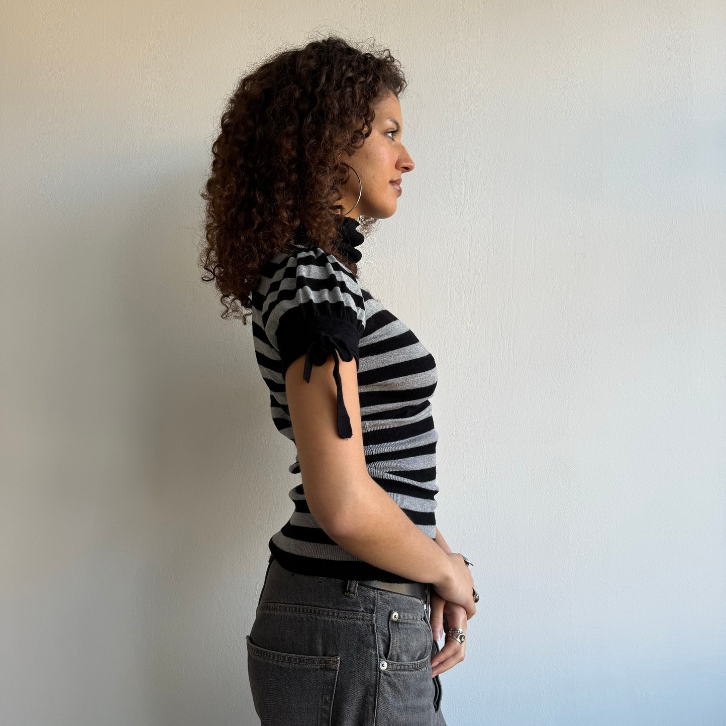 Grey striped roll neck - Size S