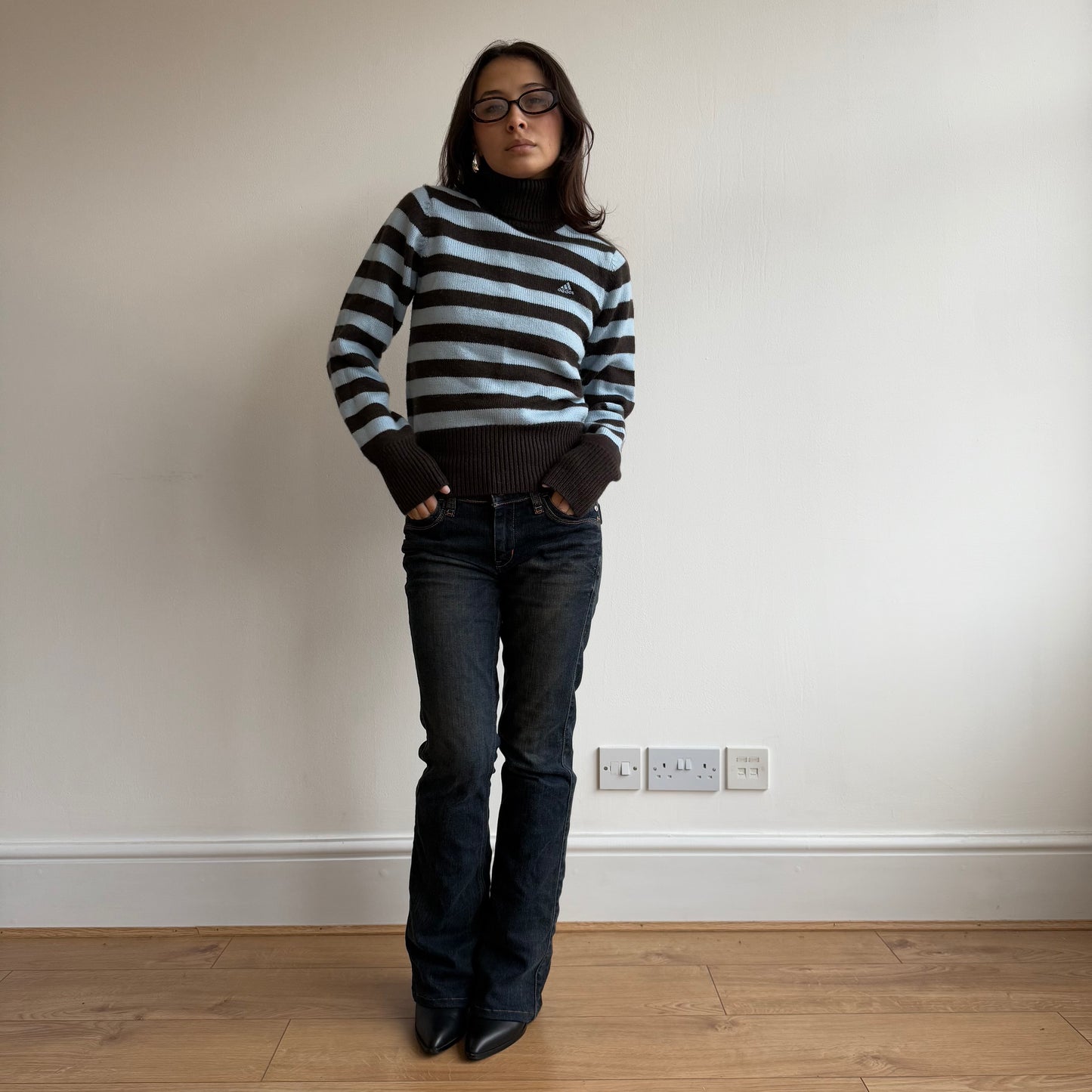 Striped Adidas roll neck - Size S