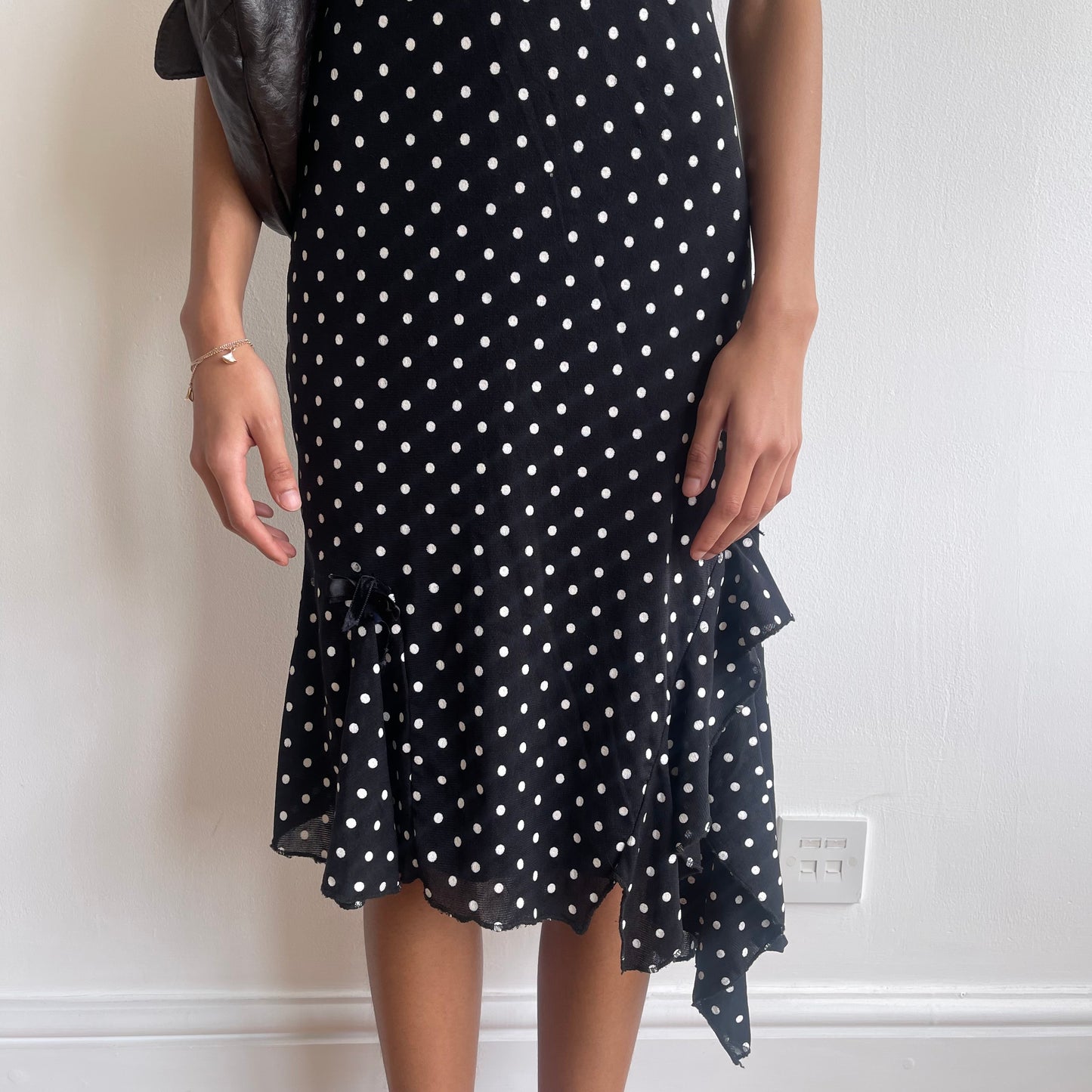 Polka dot ruffle dress - Size S