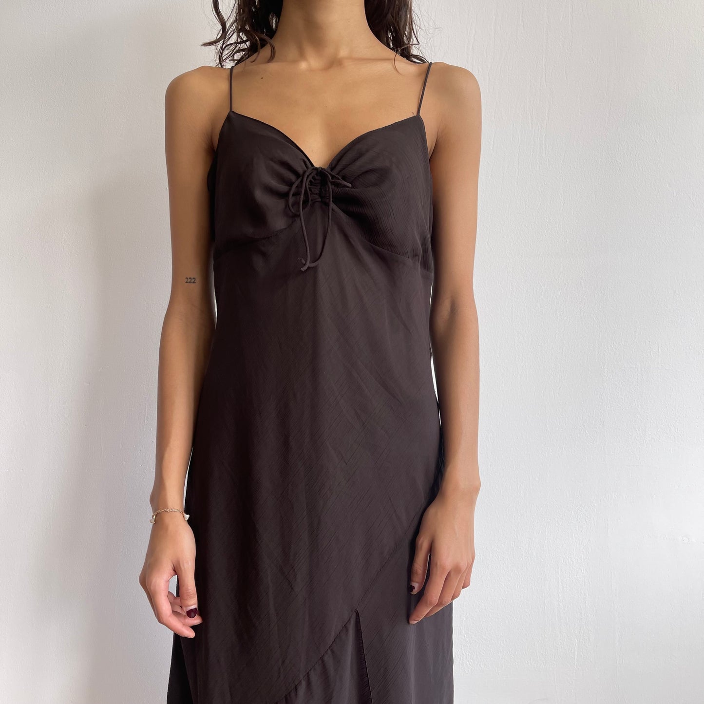 Brown chiffon dress - Size M