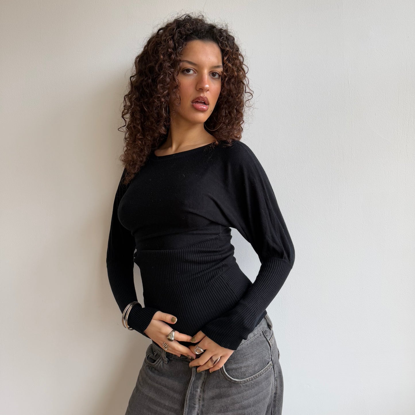 Black slouchy knit - Size M
