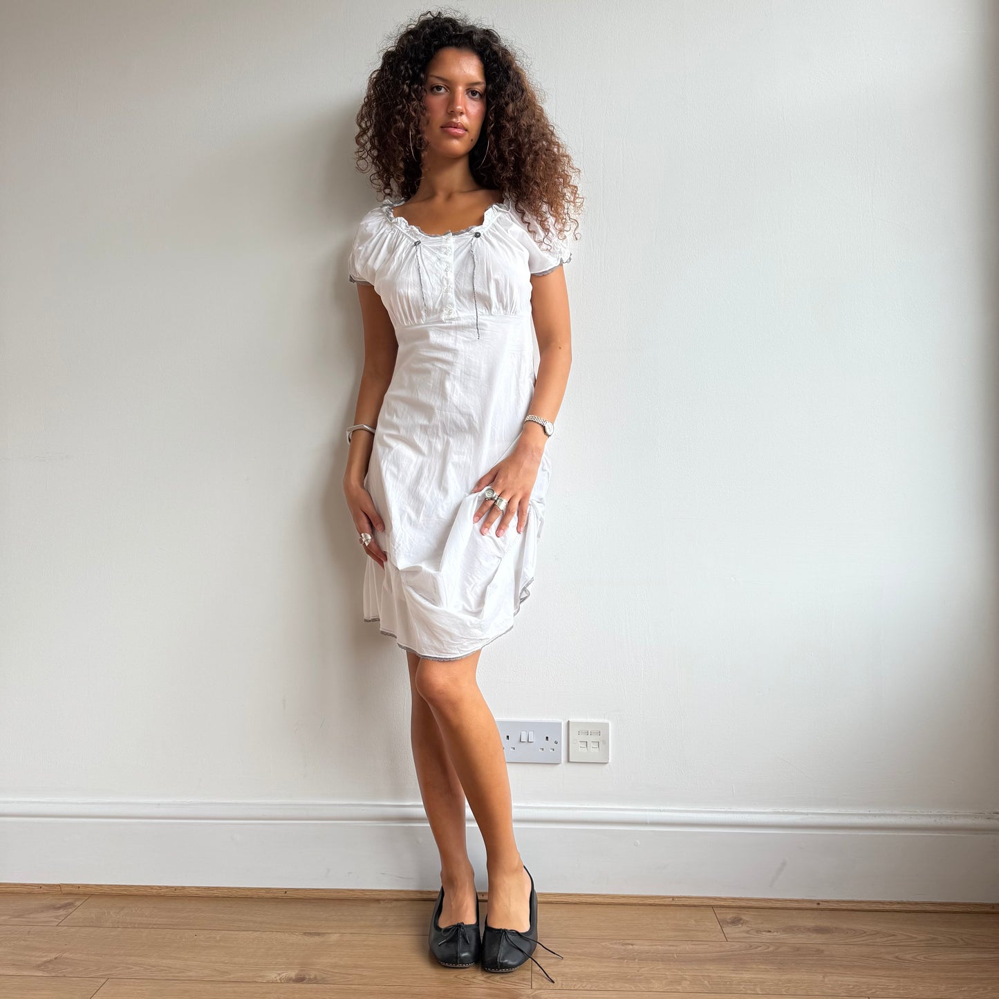 Cop Copine white milkmaid dress - Size M
