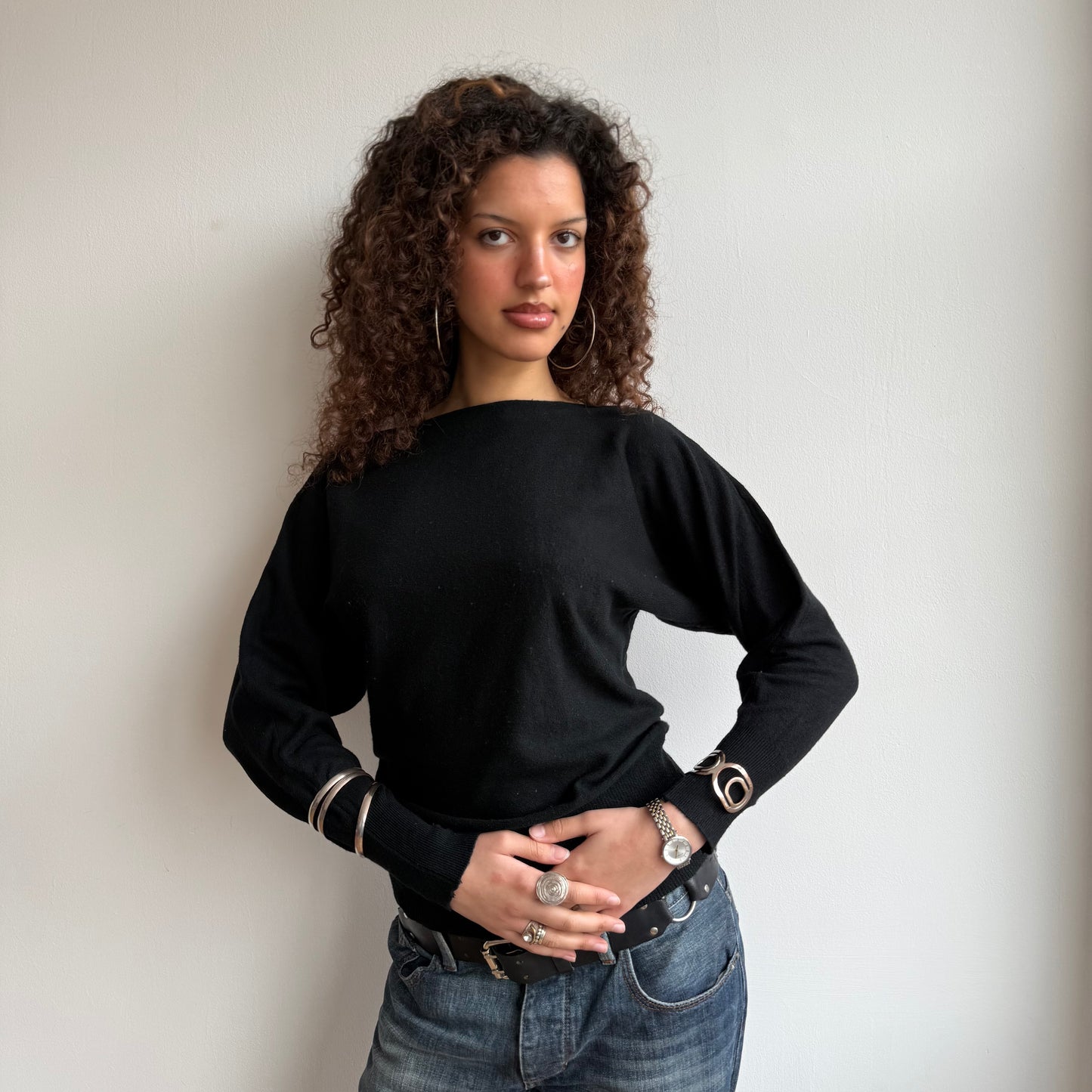 Black slouchy knit (4) - Size S