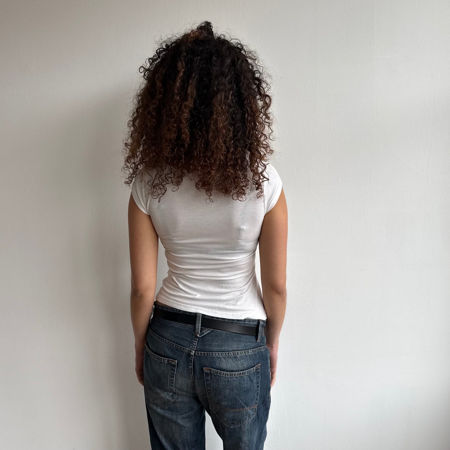 White twist front tshirt - Size S