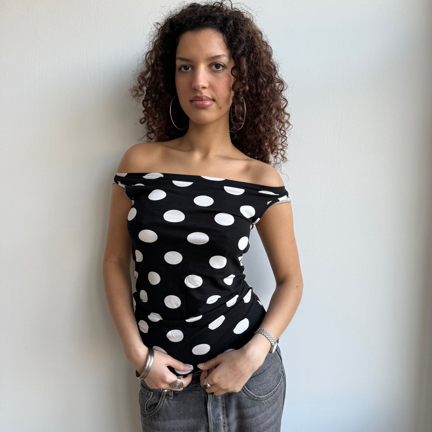 Large polka dot top - Size S