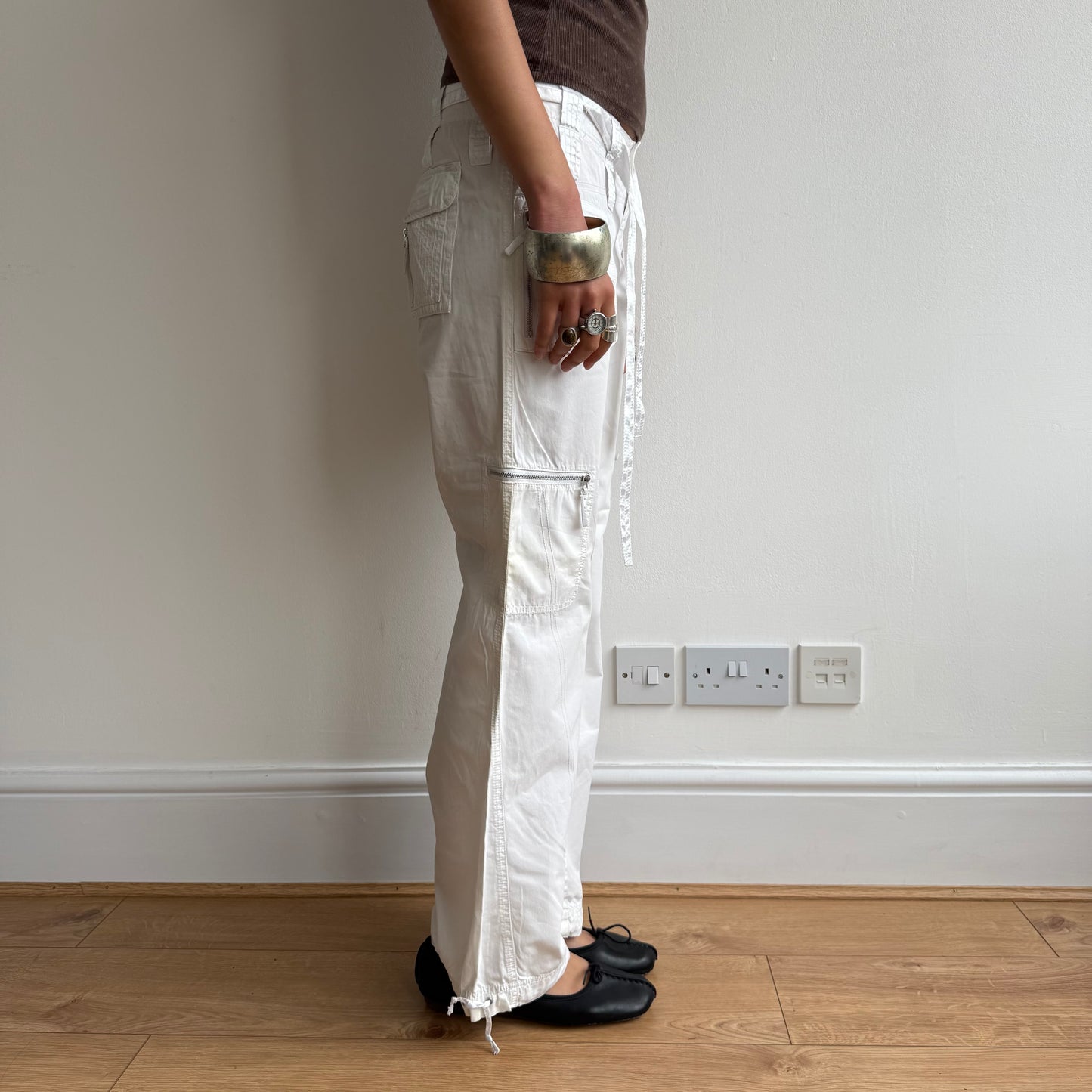 White cargo trousers - Size S