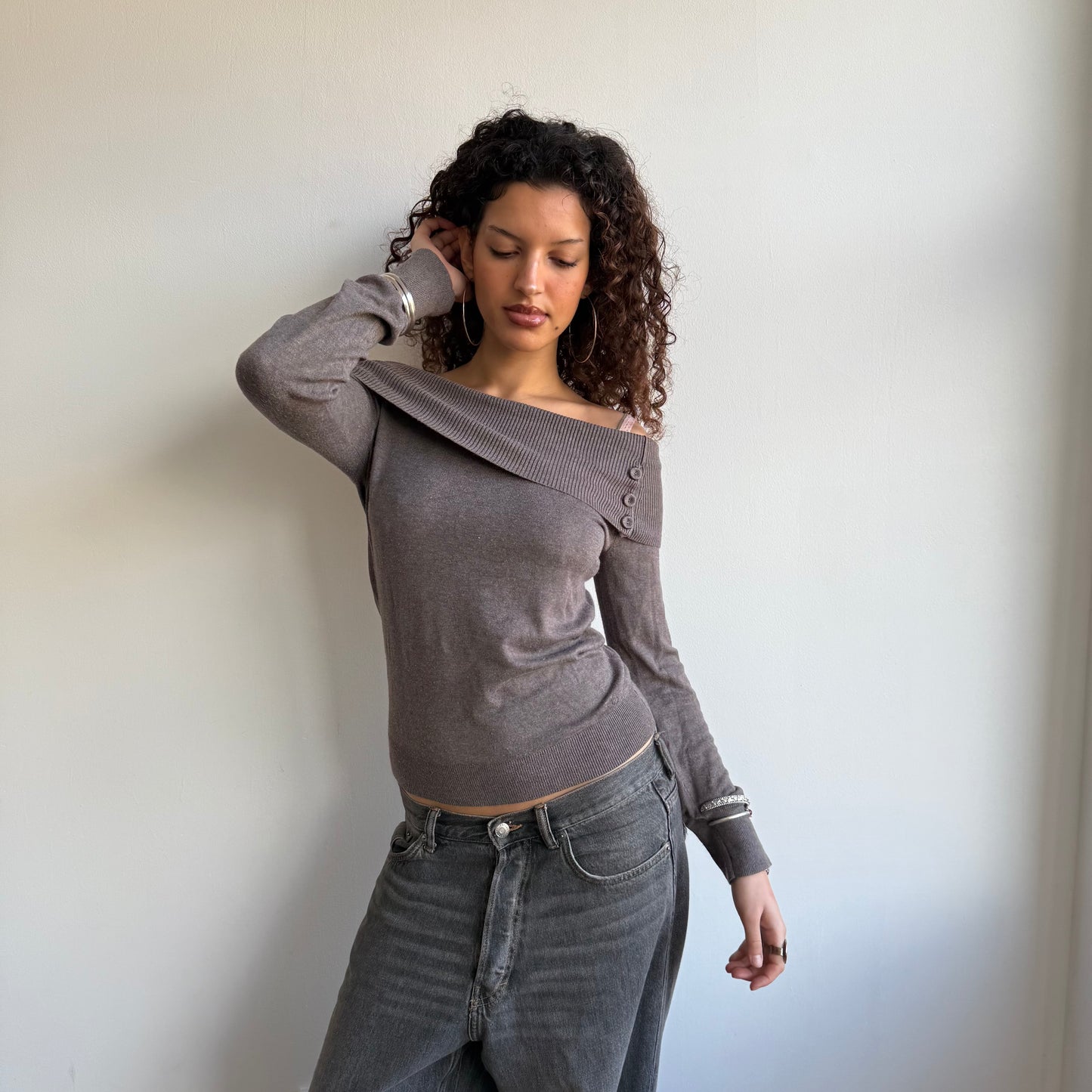 Brown bardot knit - Size S/M