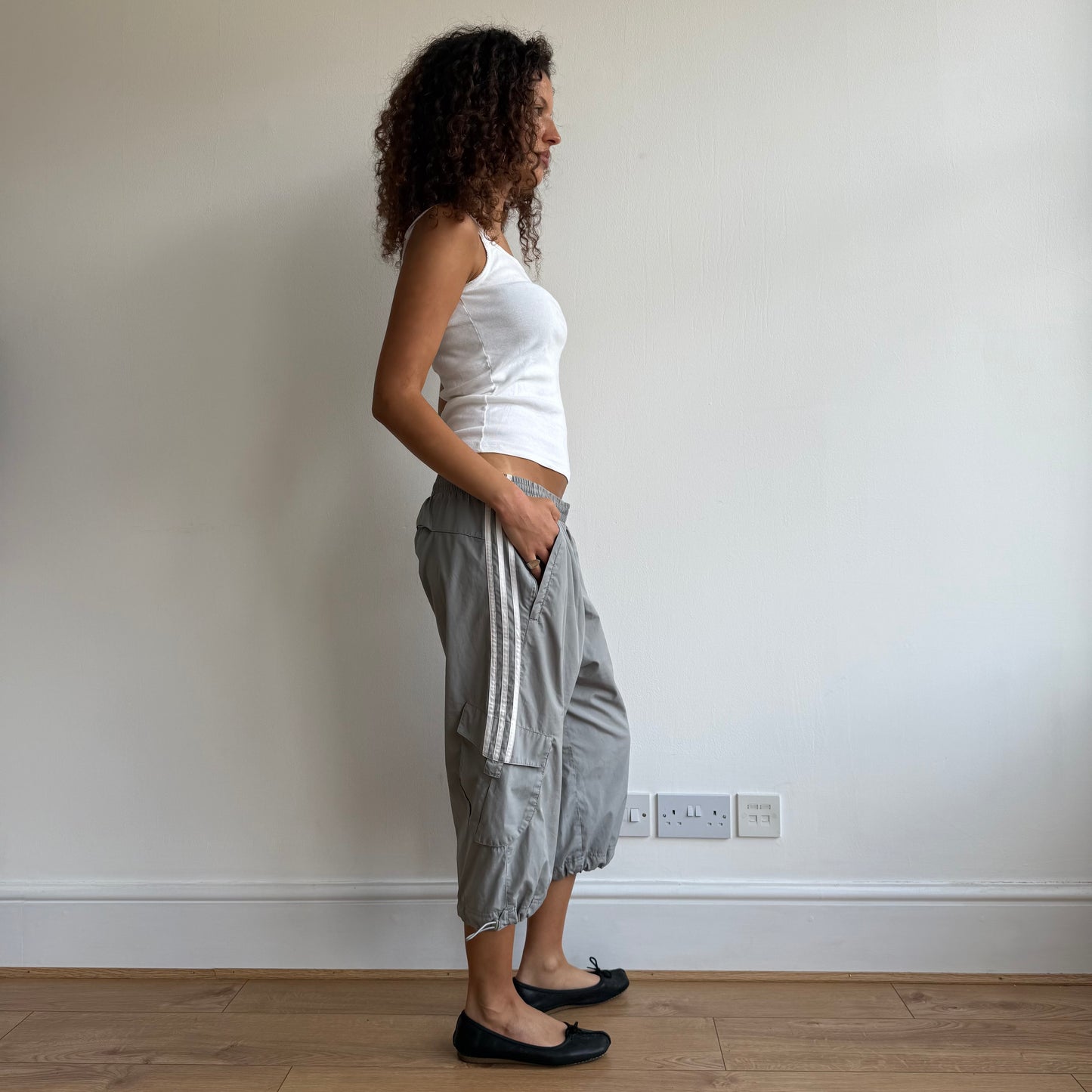 Grey Adidas capris - Size M