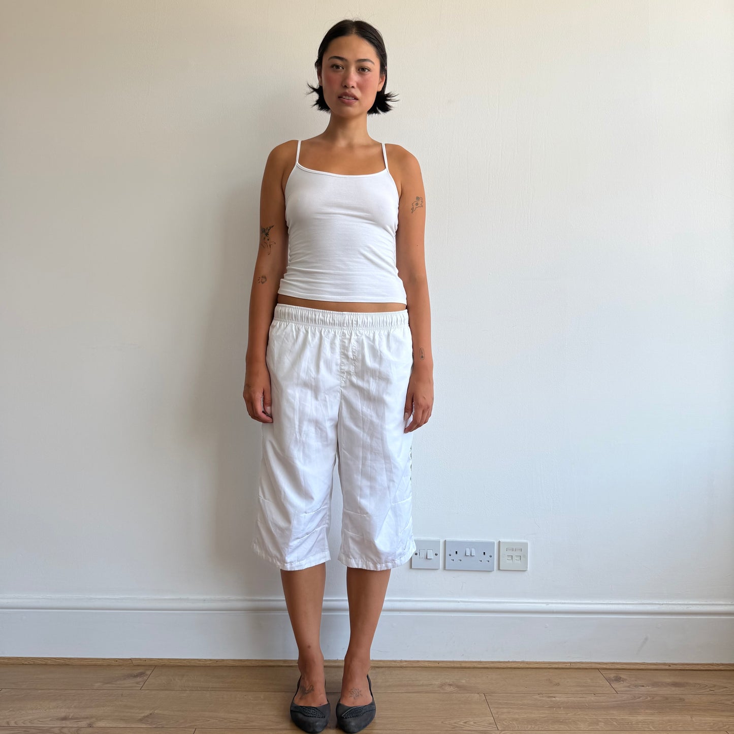 White + grey Nike capris - Size M