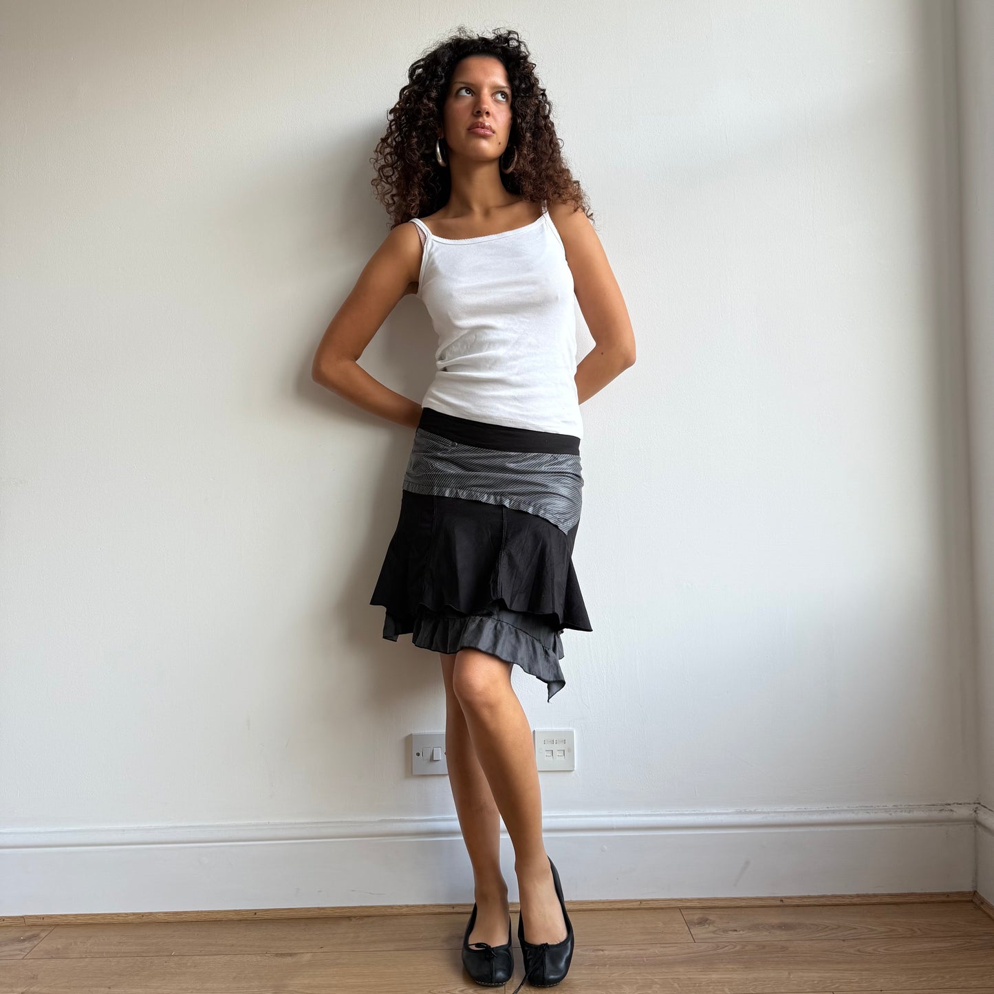 Black + grey cargo skirt - Size S