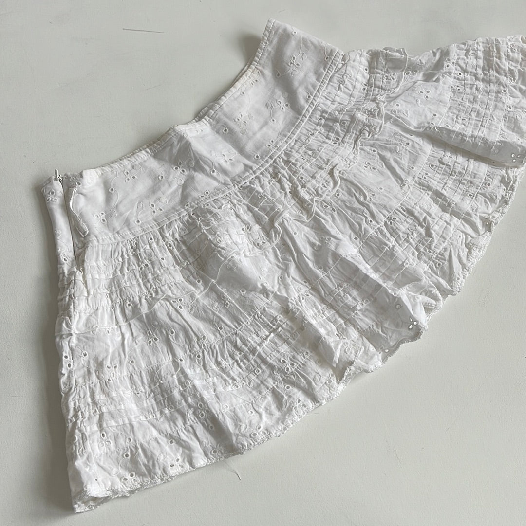 White broderie mini skirt - Size XS