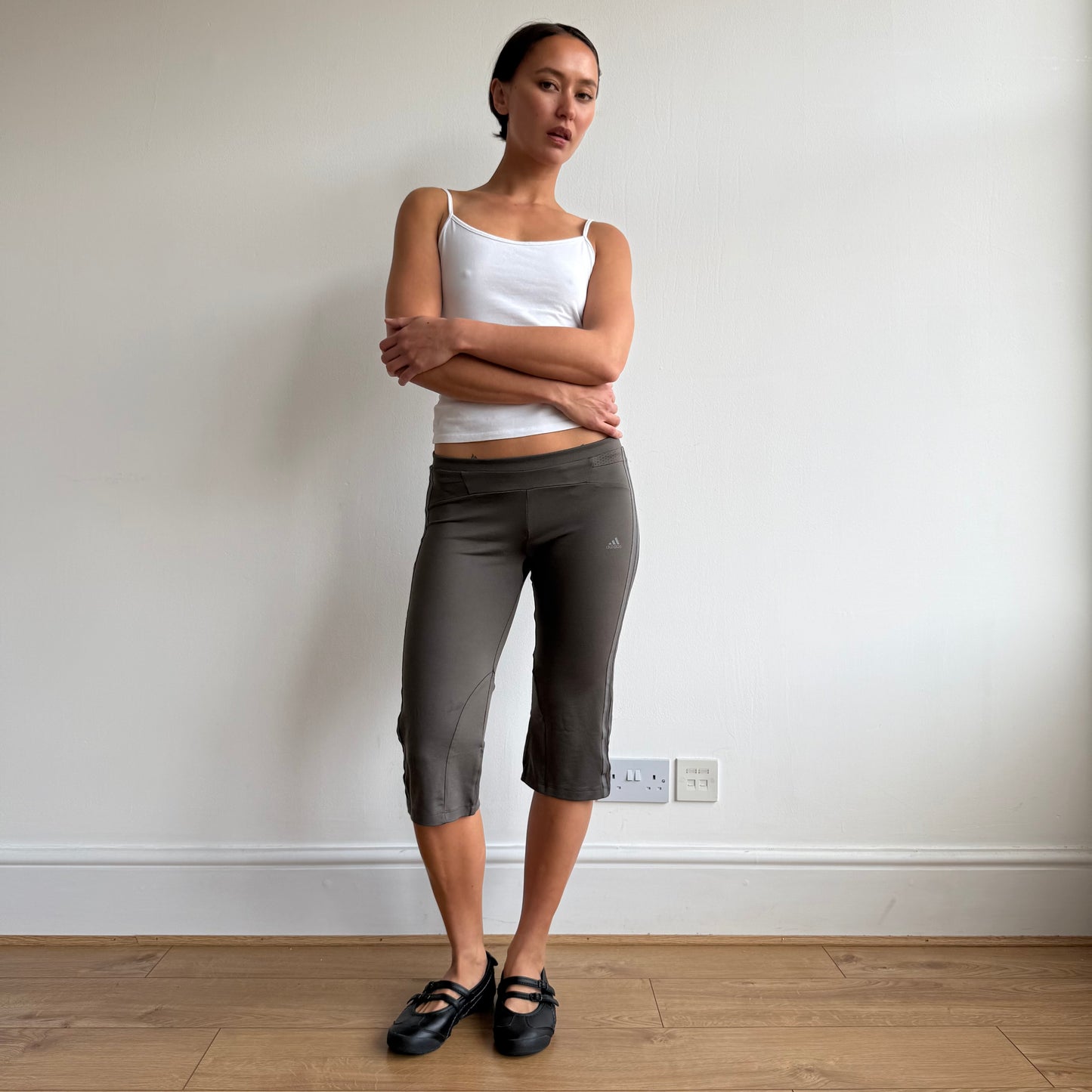 Khaki Adidas capris - Size S