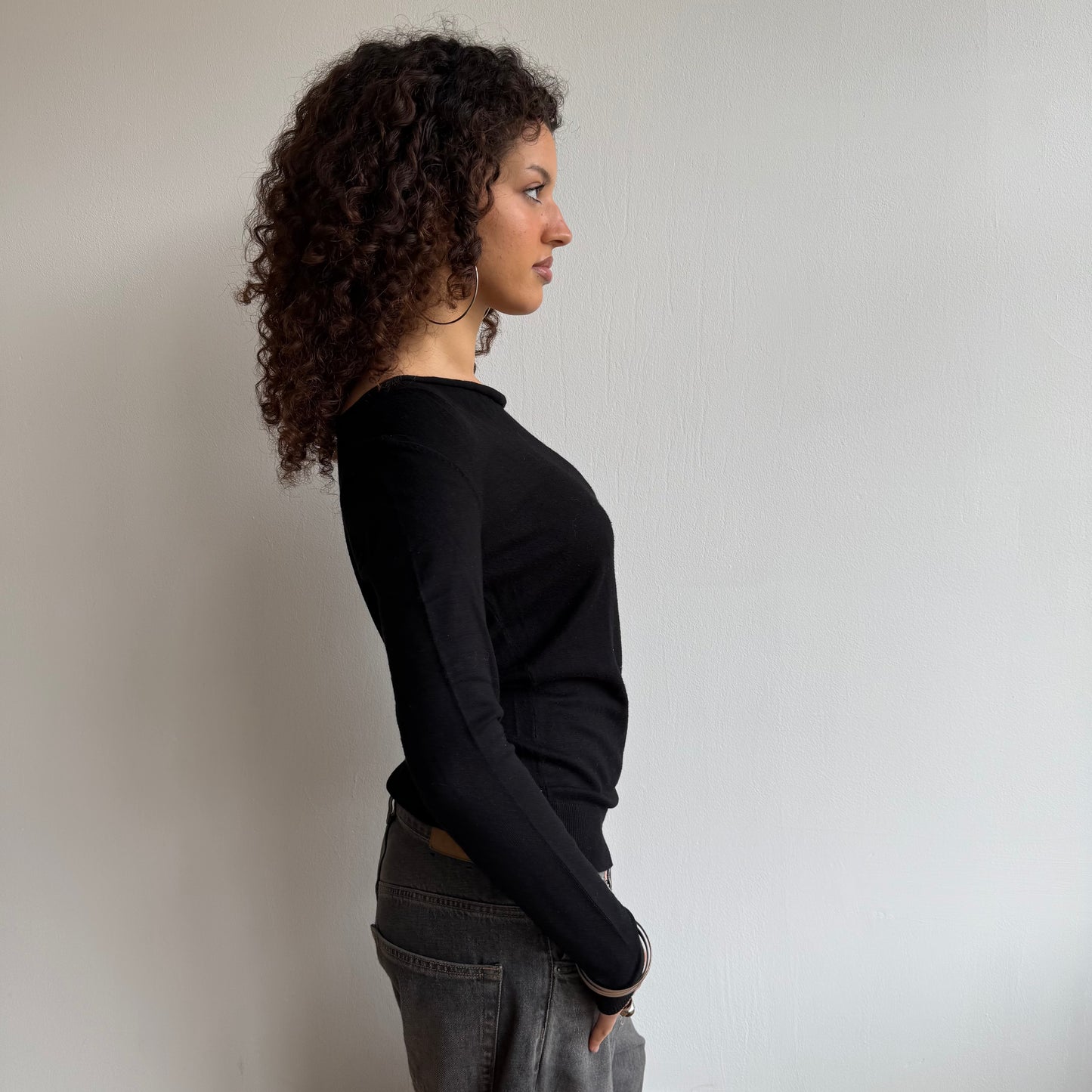 Black bardot jumper - Size S