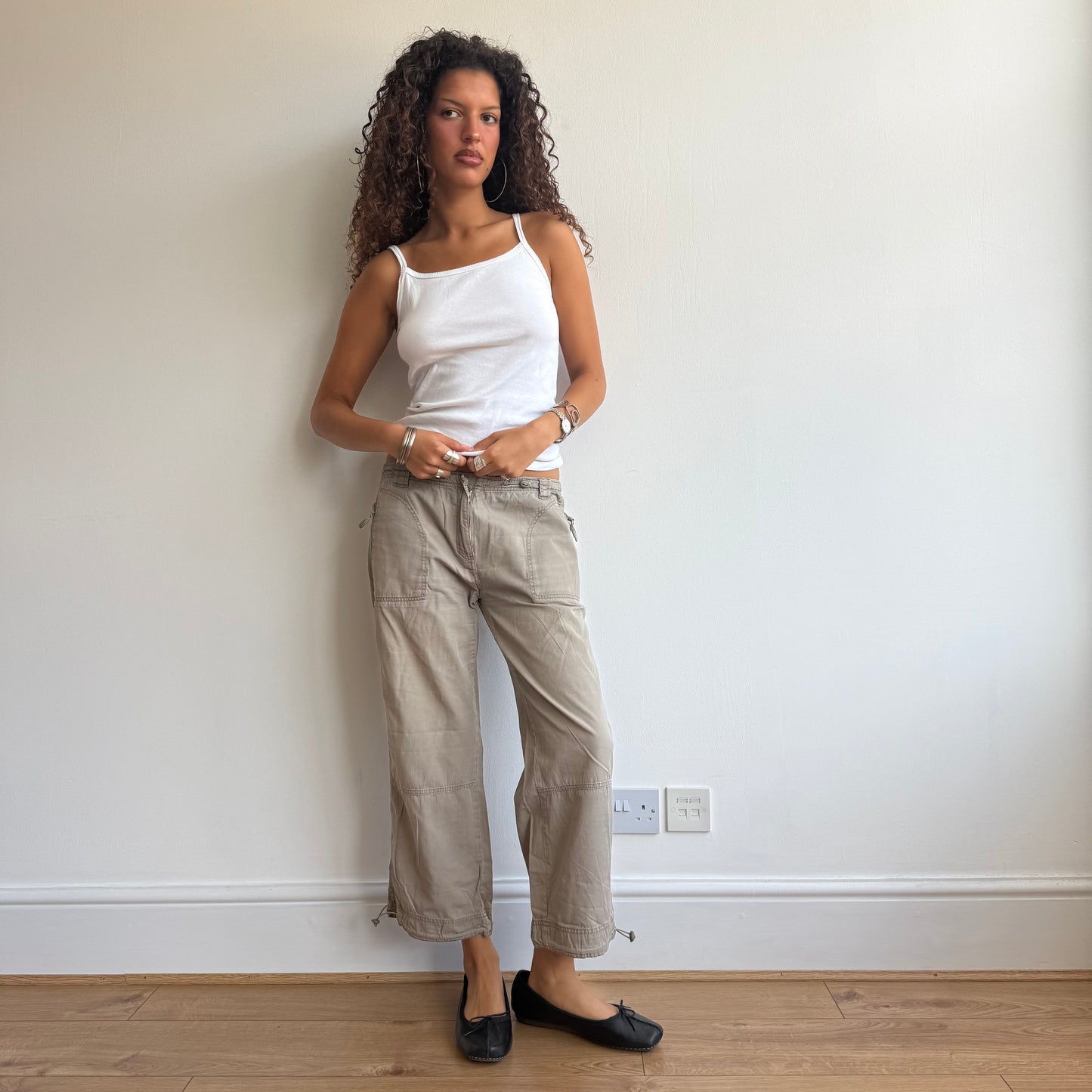 Green toggle capris - Size M