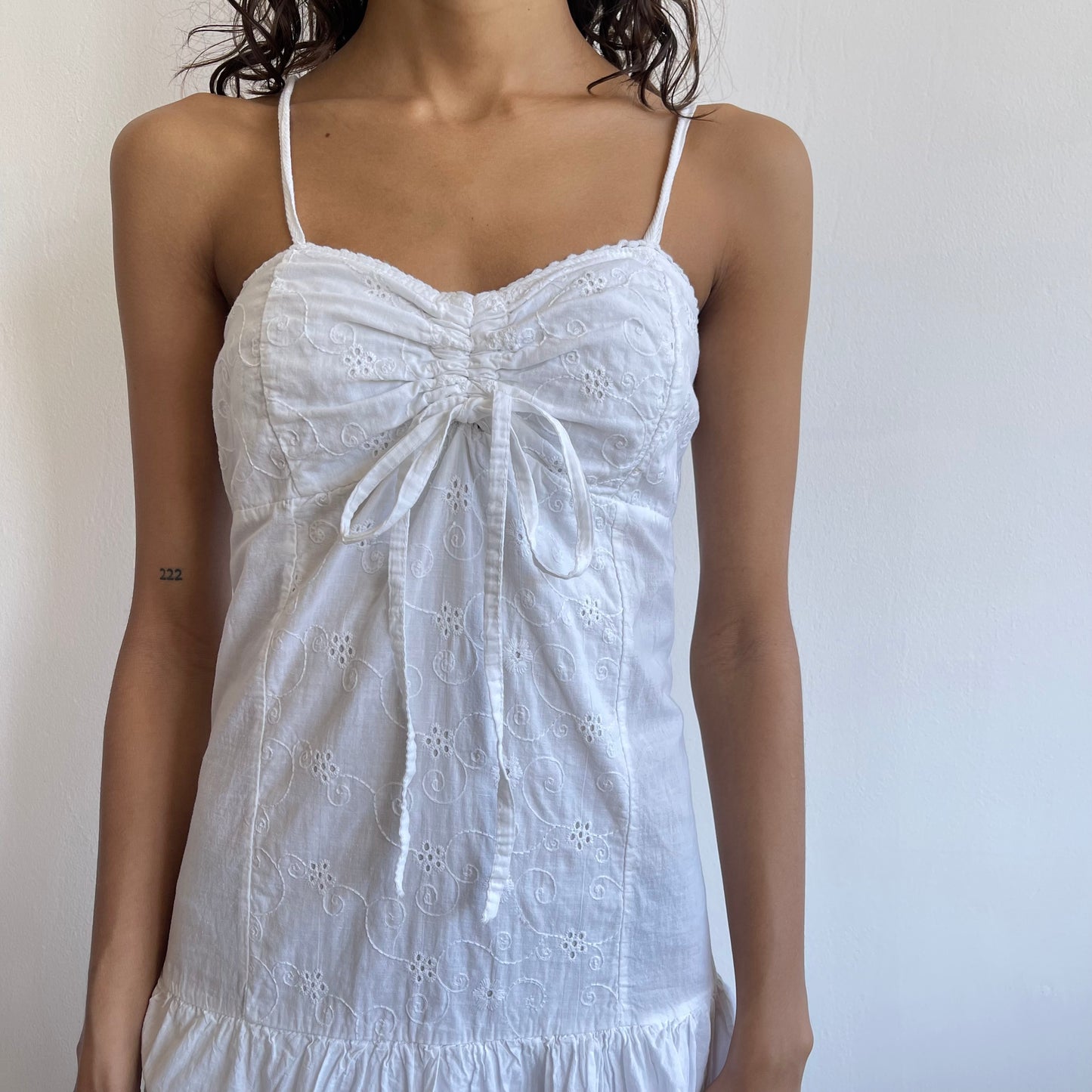 White broderie rara dress - Size S