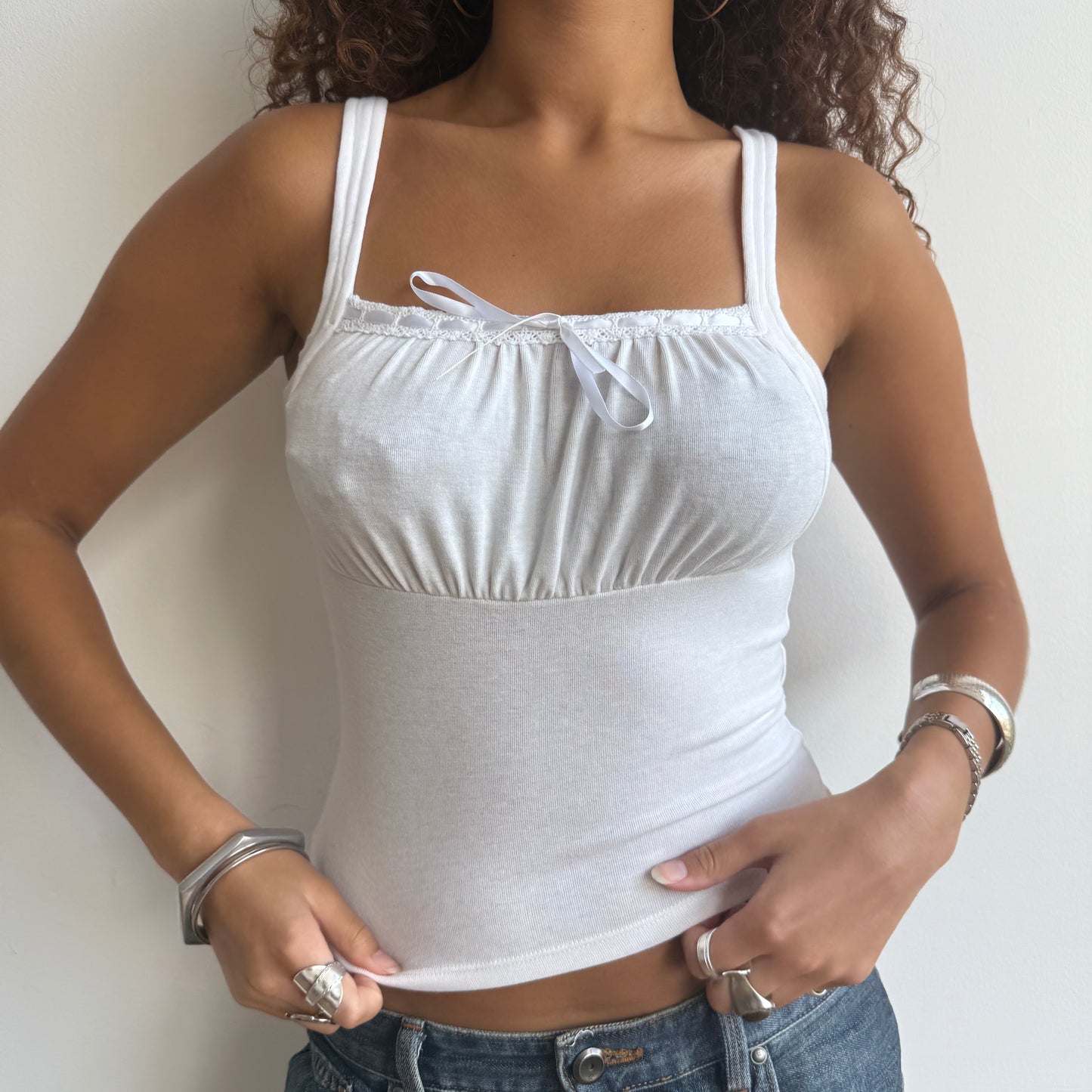 White milkmaid cami - Size S