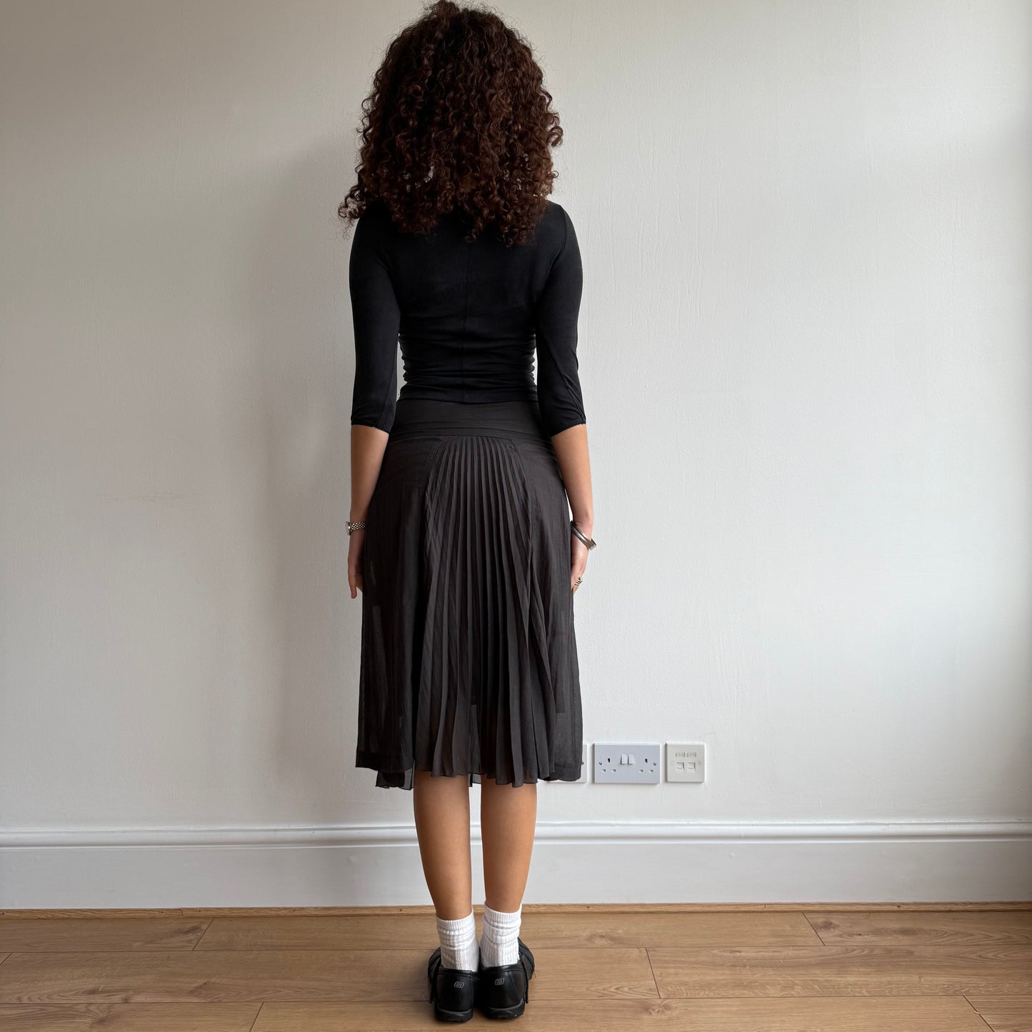 Brown plisse skirt - Size S