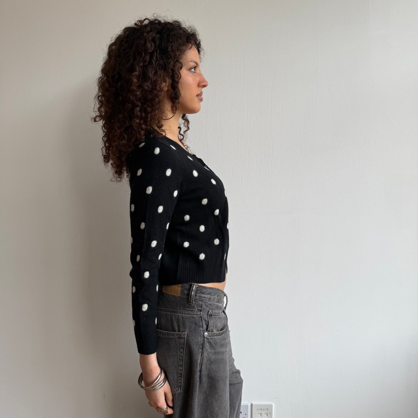 Black polka dot cardi - Size XS/S