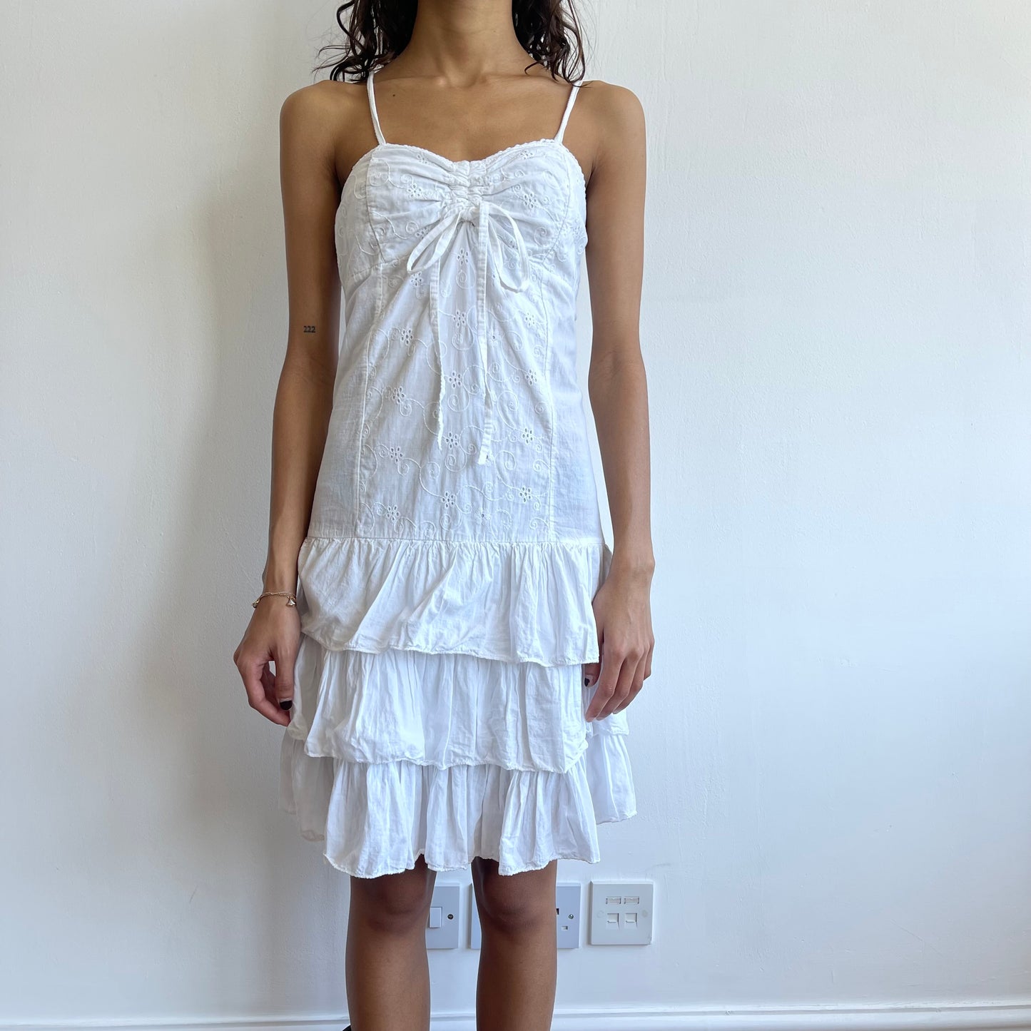 White broderie rara dress - Size S