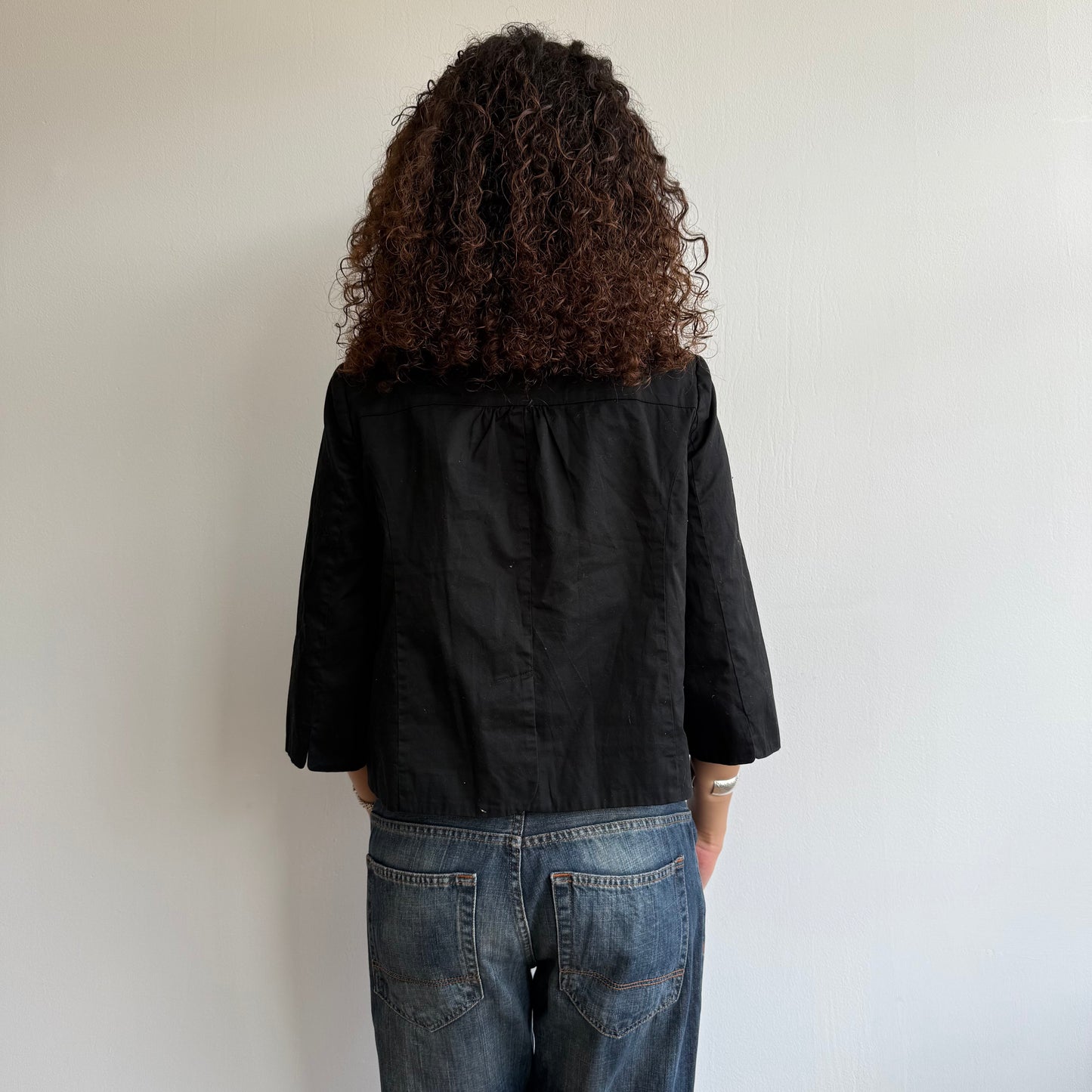 Black collar swing jacket - Size M