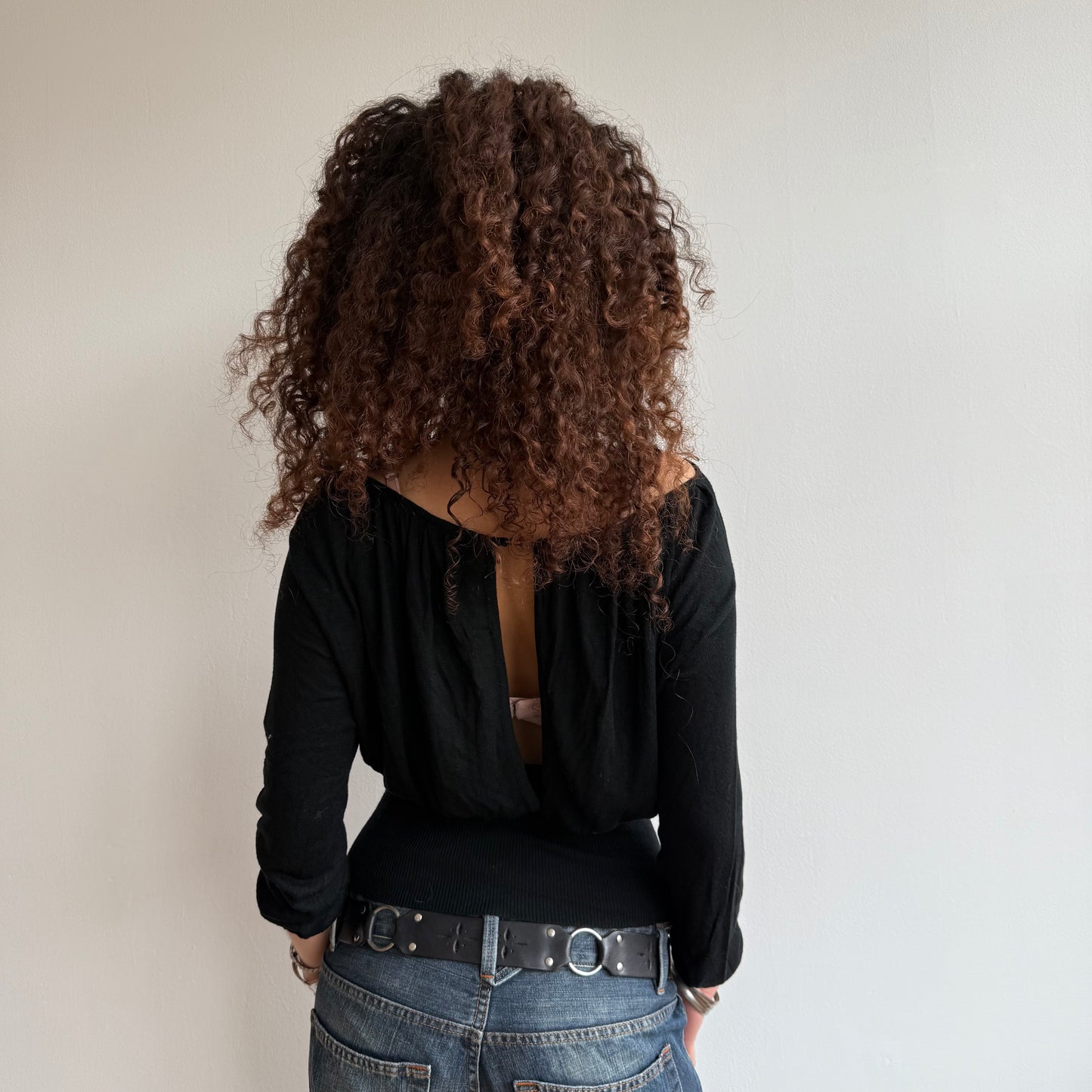 Black slouchy keyhole knit - Size S
