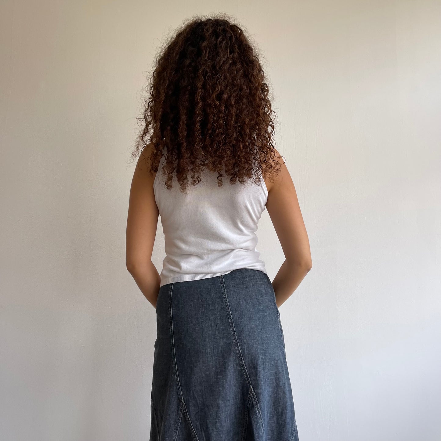 White button roll neck - Size S