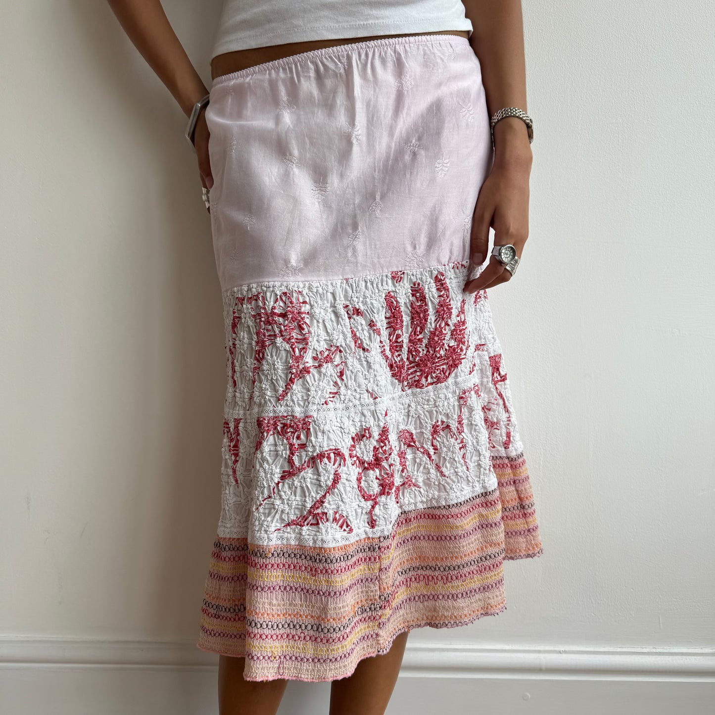 Custo Barcelona pink midi skirt - Size S