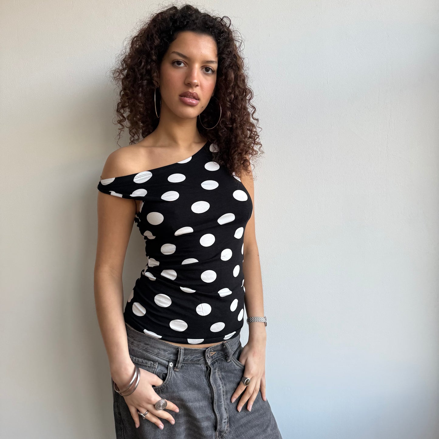 Large polka dot top - Size S