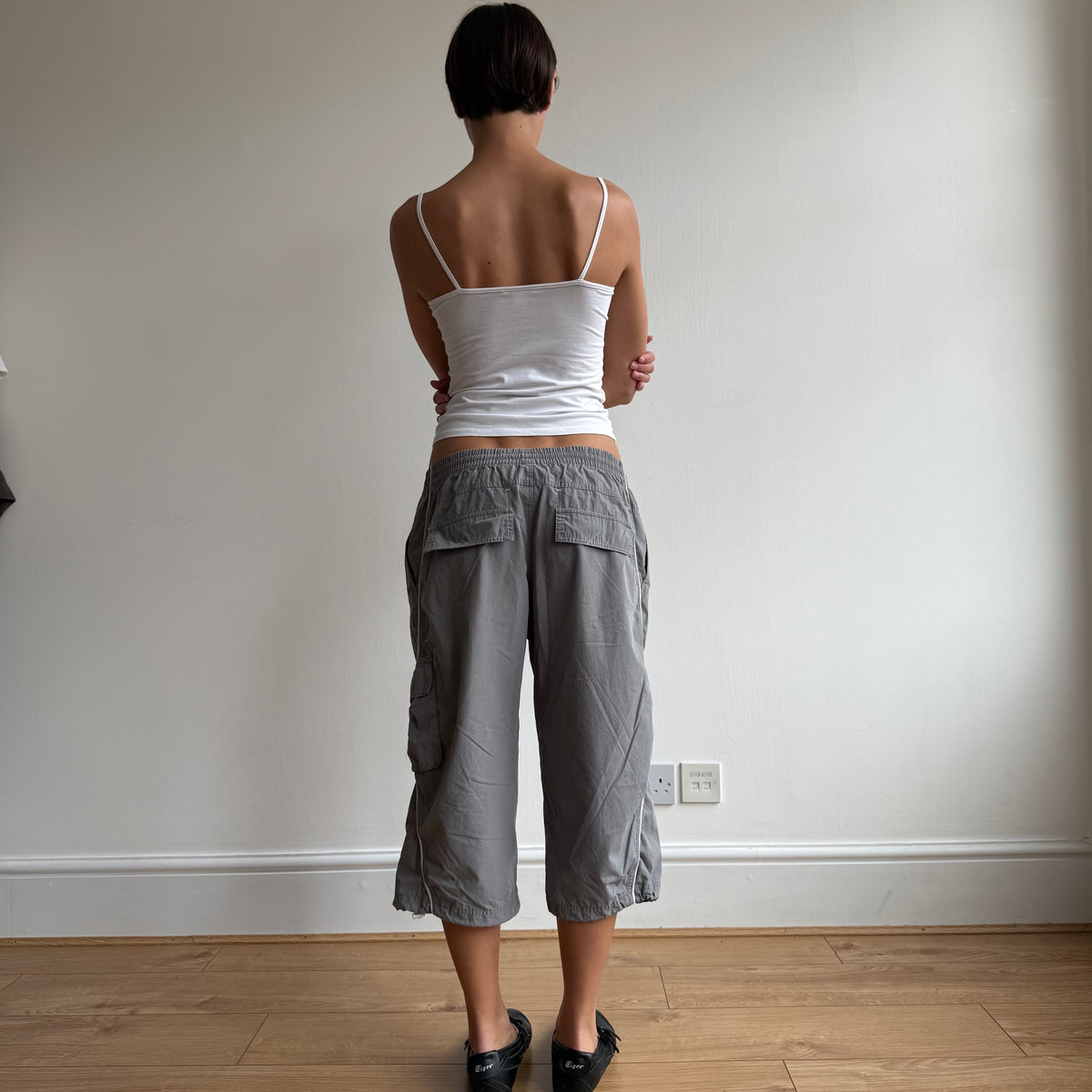 Grey Adidas pocket cargo capris - Size XS