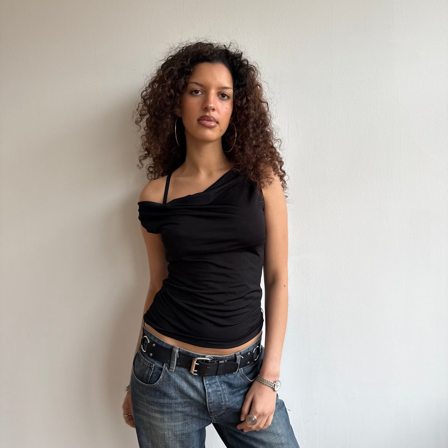 Black slouchy cowl neck - Size S