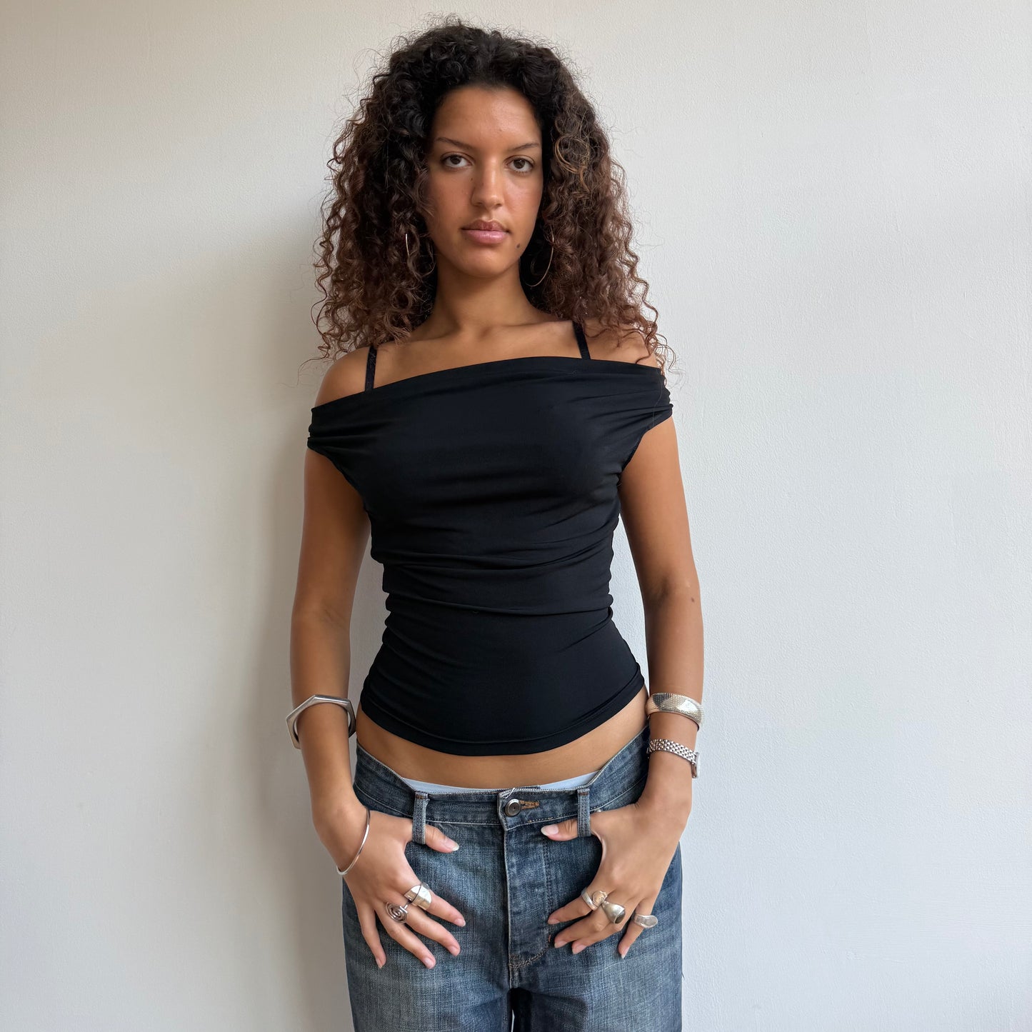 Black slinky 3-way top - Size S