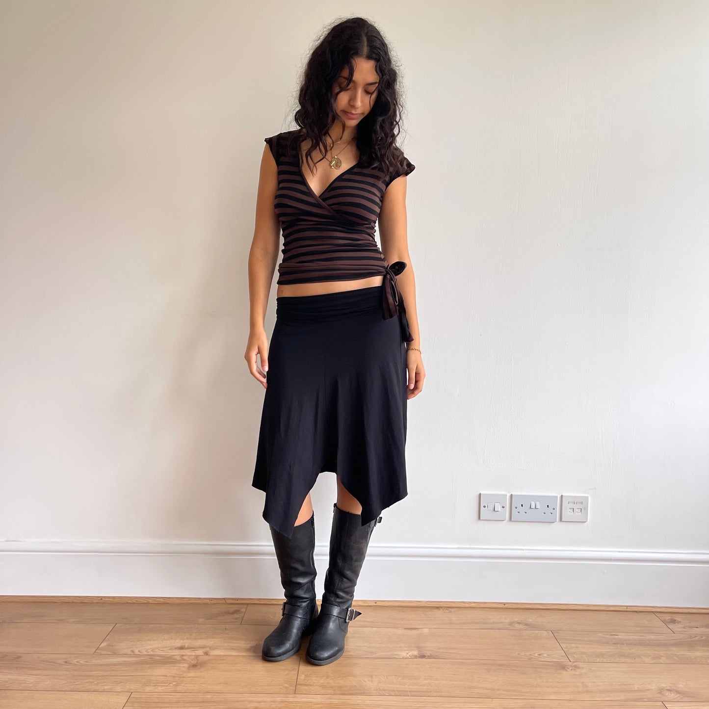 Black and brown striped top - Size S