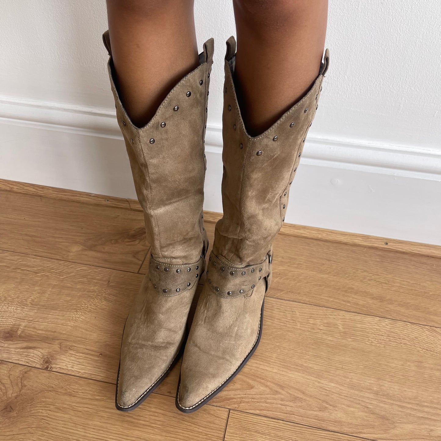 Brown cowboy boots - Size UK6