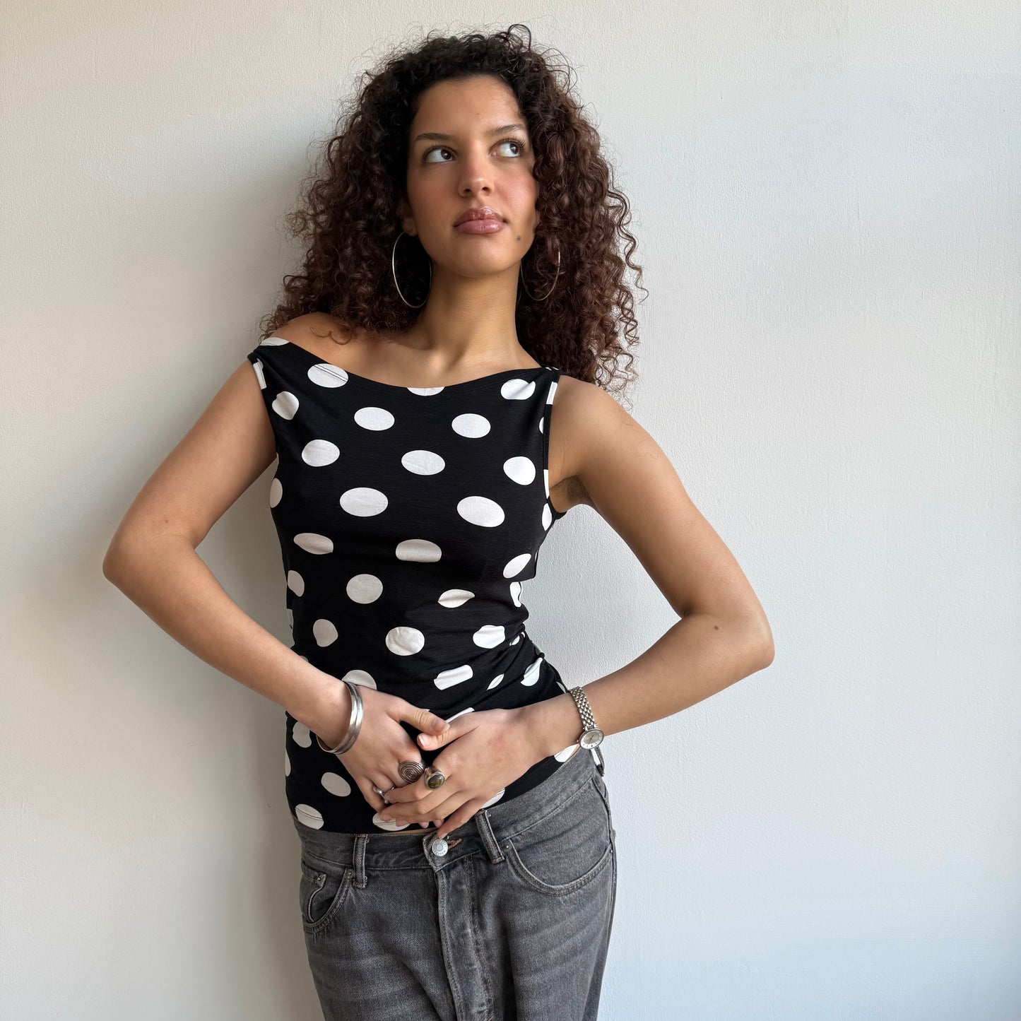 Large polka dot top - Size S