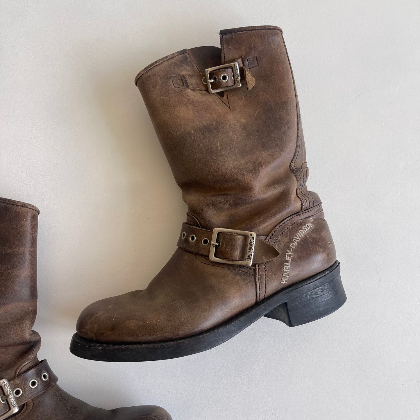 Brown Harley Davidson boots - Size UK5 (Pair 2)