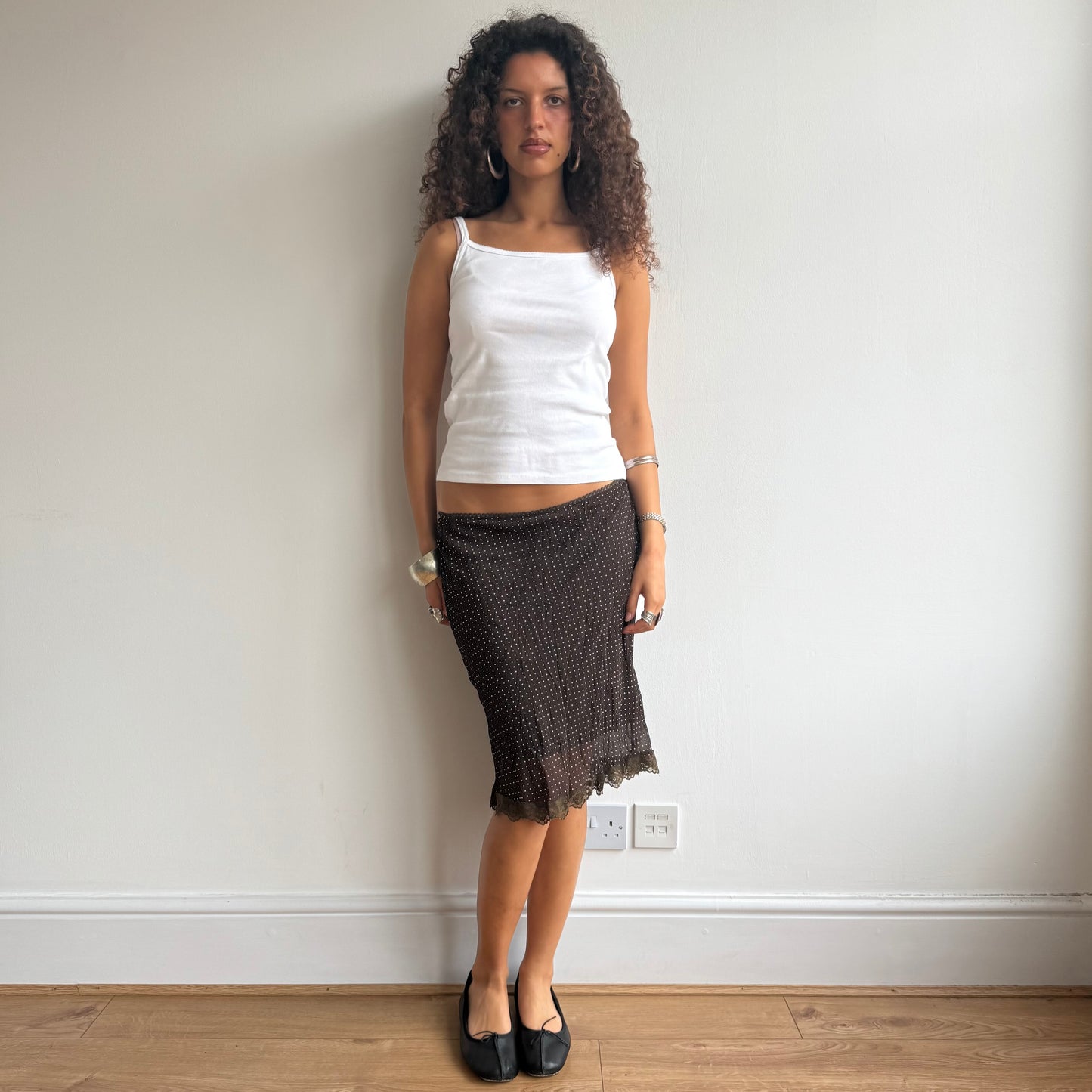 BNWT brown polka dot skirt - Size S