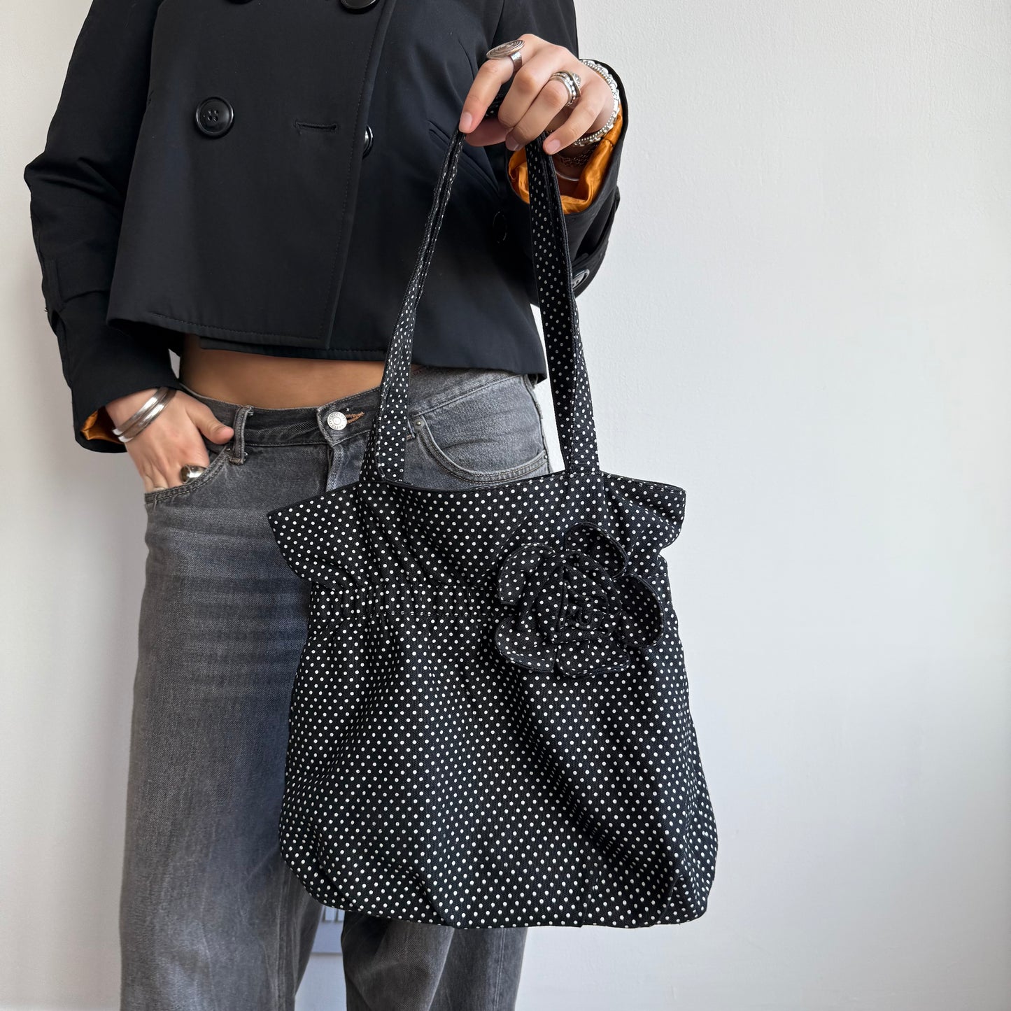 Polka dot flower bag