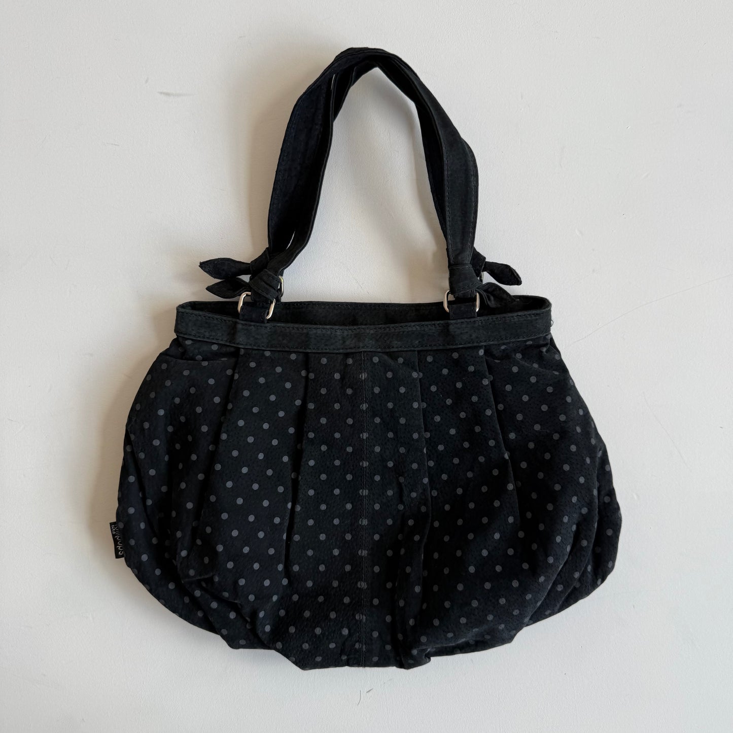 Suede polka dot bag