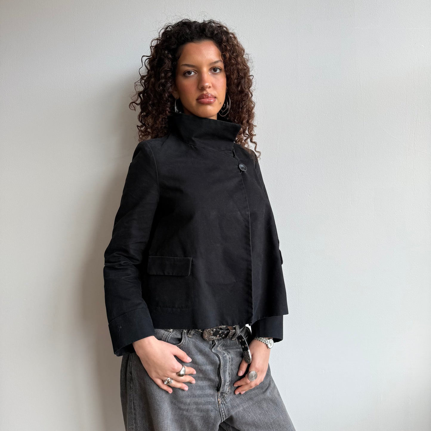 Asymmetric button peacoat - Size S