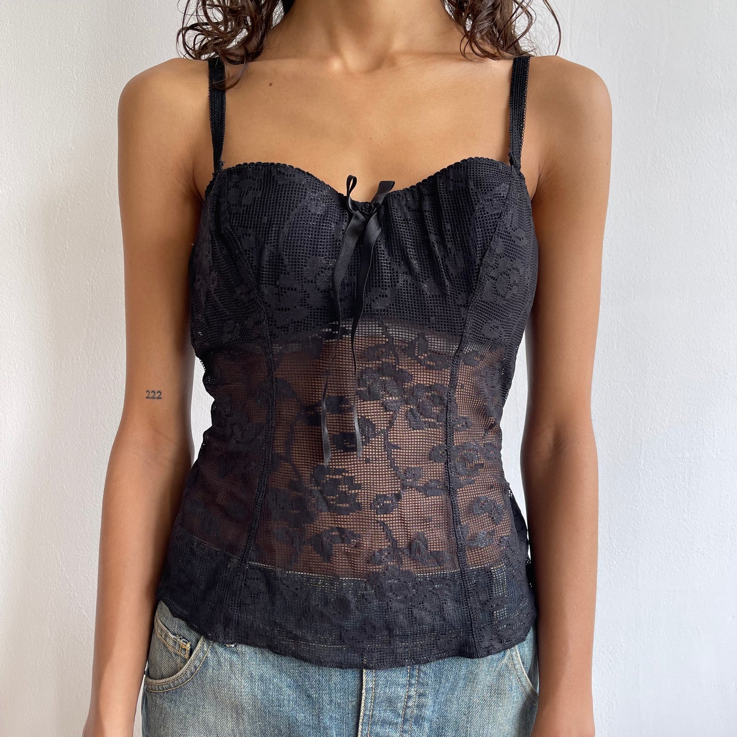 Black lace bustier - Size S