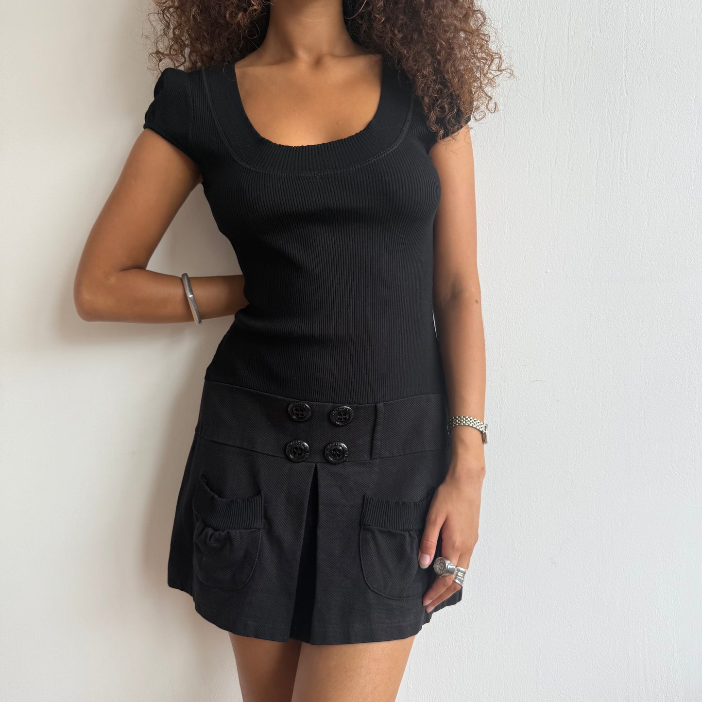 Morgan black peacoat dress - Size M