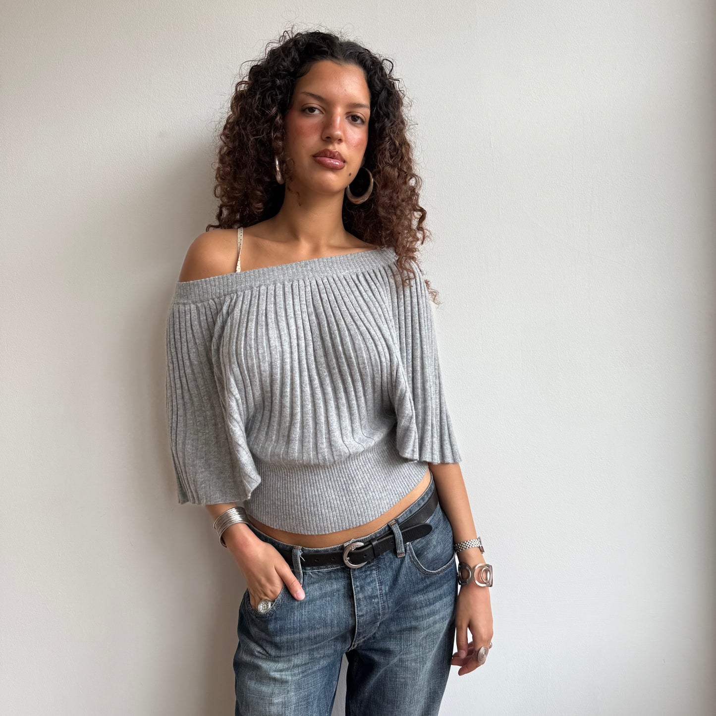 Light grey batwing knit - Size S