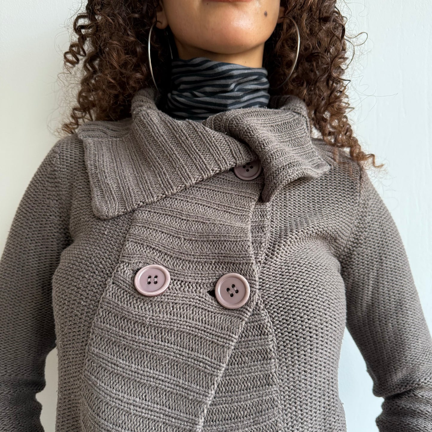 Taupe chunky knit - Size S