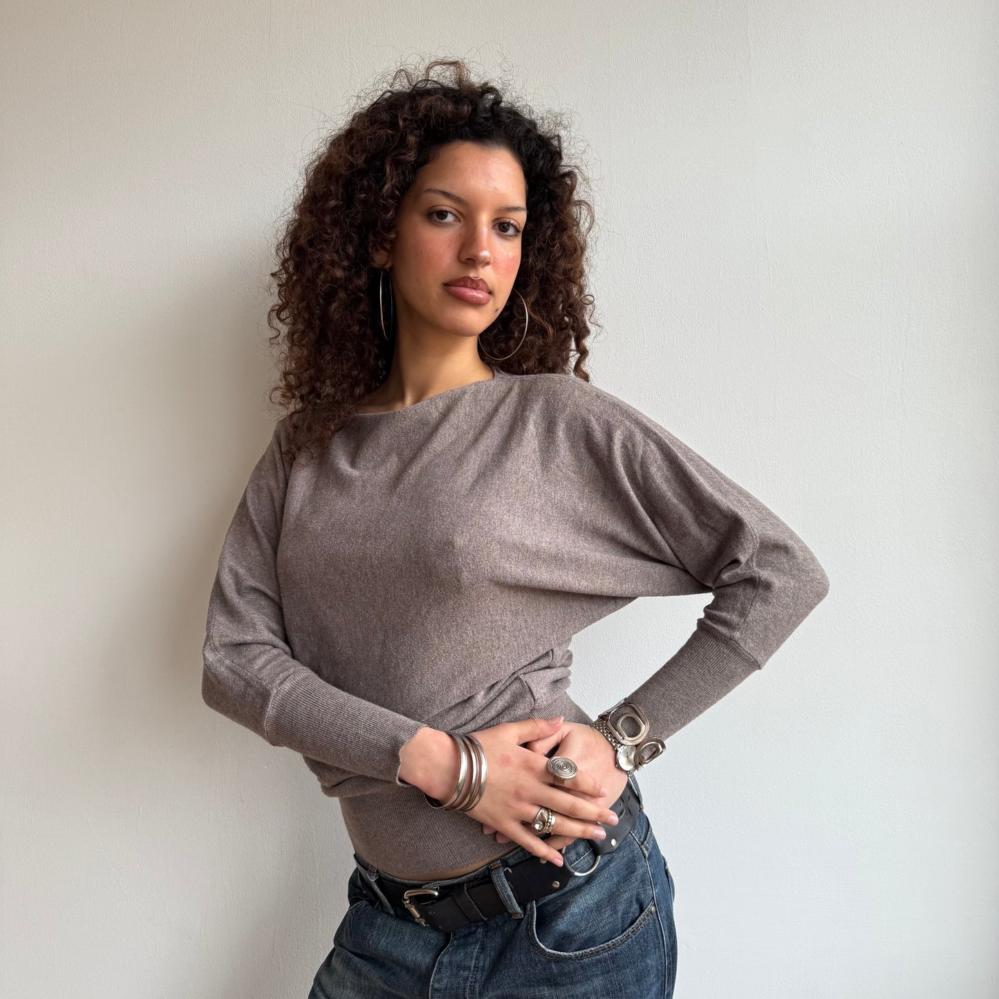 Taupe slouchy knit - Size S