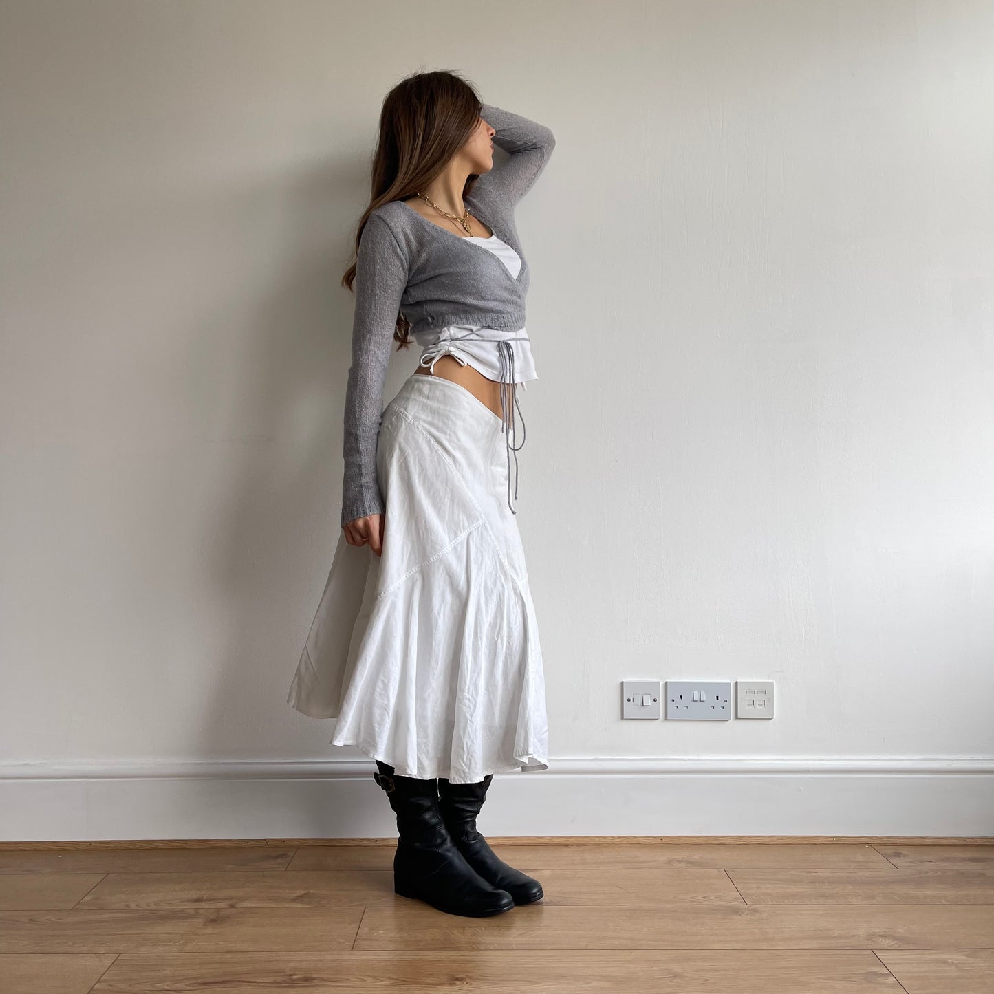 Grey ballet wrap cardigan - Size S/M